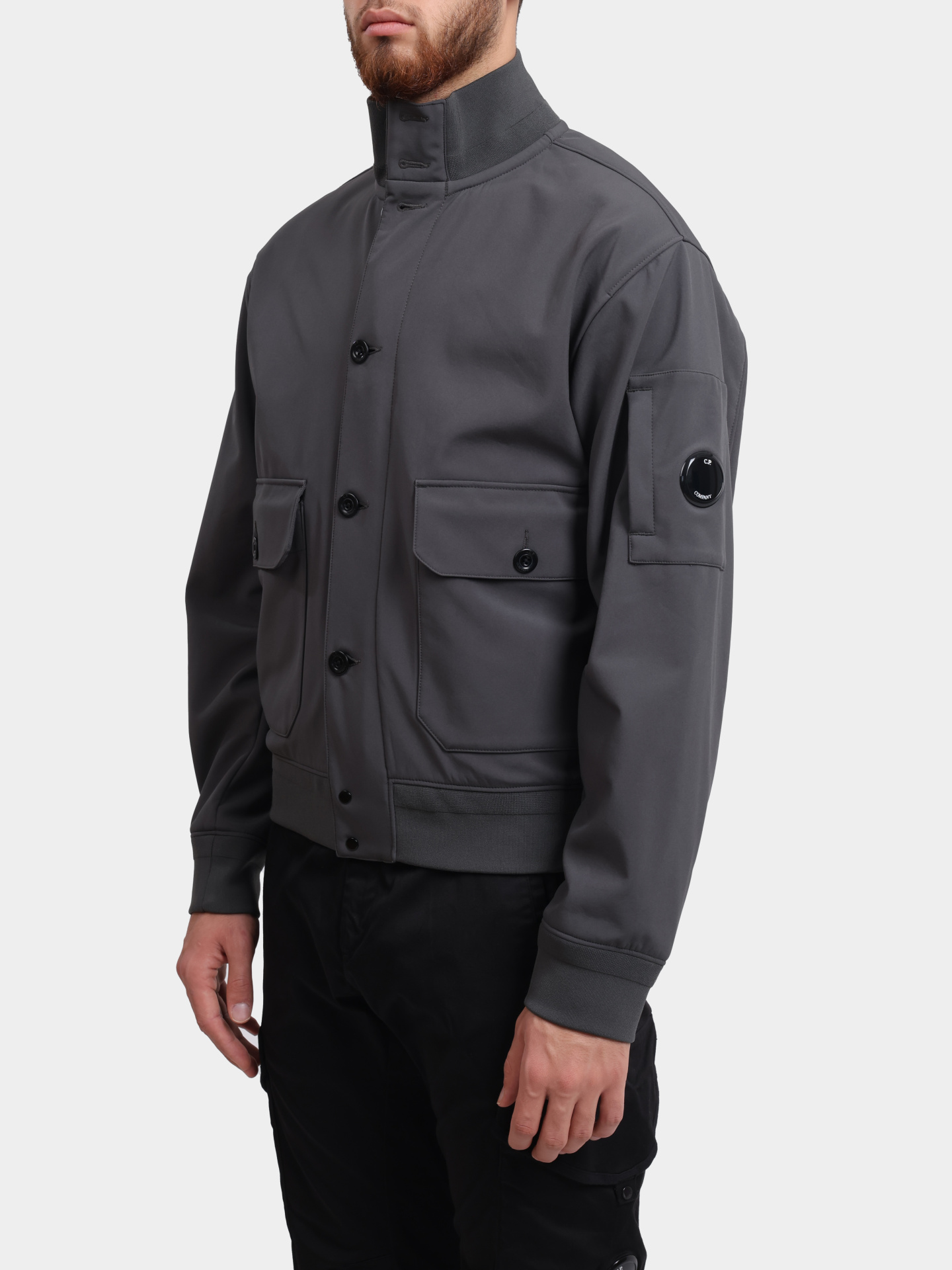 Бомбер C.P. Company 19CMOW003A-006097A 978 темно-серый мужской — купить в интернет-магазине Verdistore
