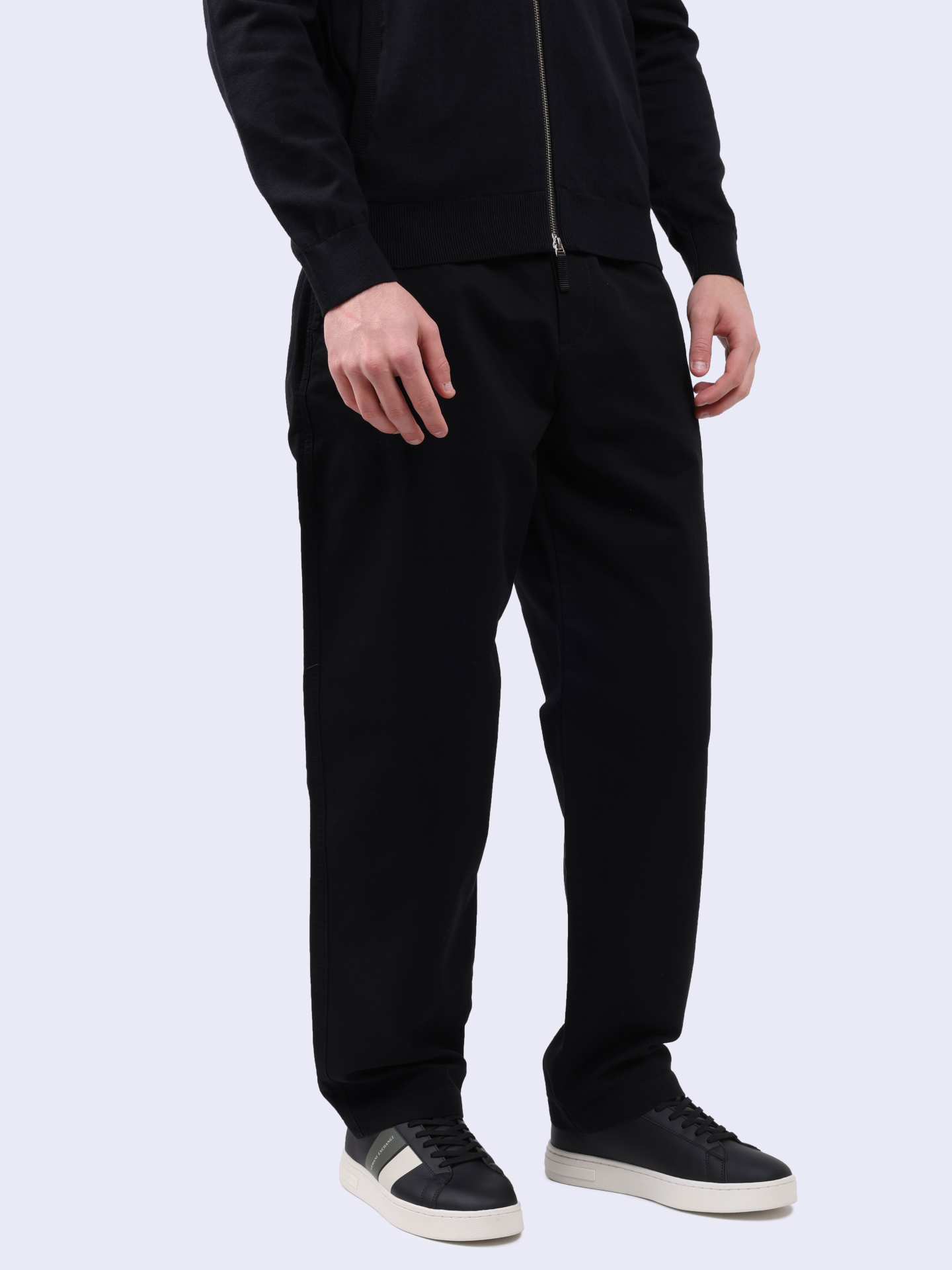 Брюки Armani Exchange 6DZPL6 ZN5WZ 1200 черные мужские хлопковые — купить в интернет-магазине Verdistore