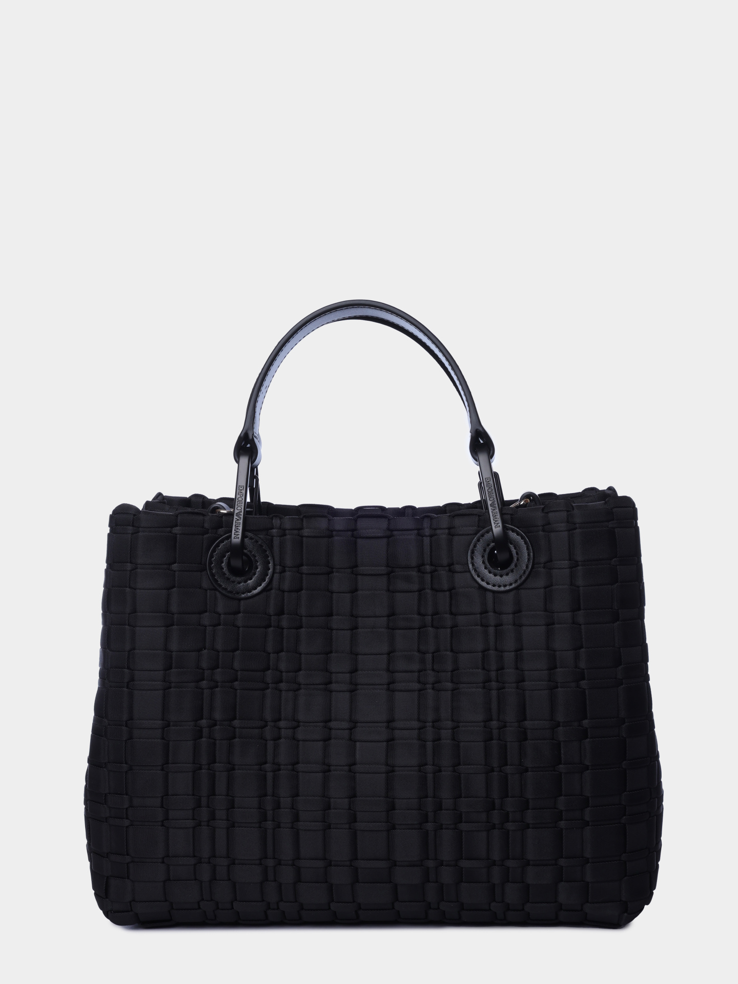 Сумка Emporio Armani EW000361 AF23436 UC001 черная женская с патчем-логотипом  — купить в интернет-магазине Verdistore