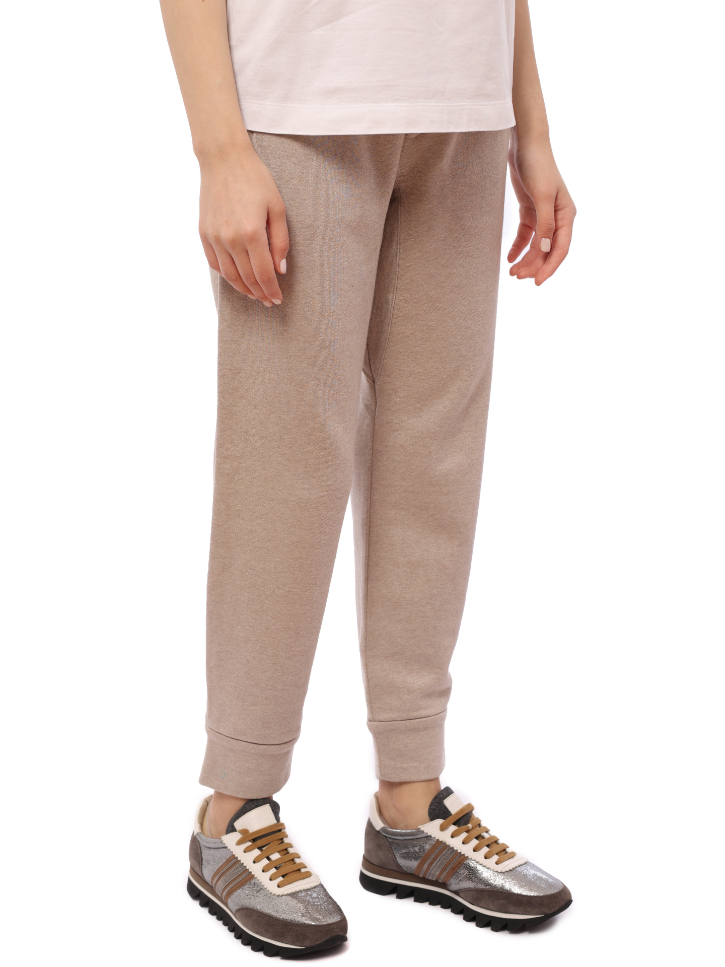 Брюки Brunello Cucinelli MA914S6199 бежевые женские — купить в интернет-магазине Verdistore