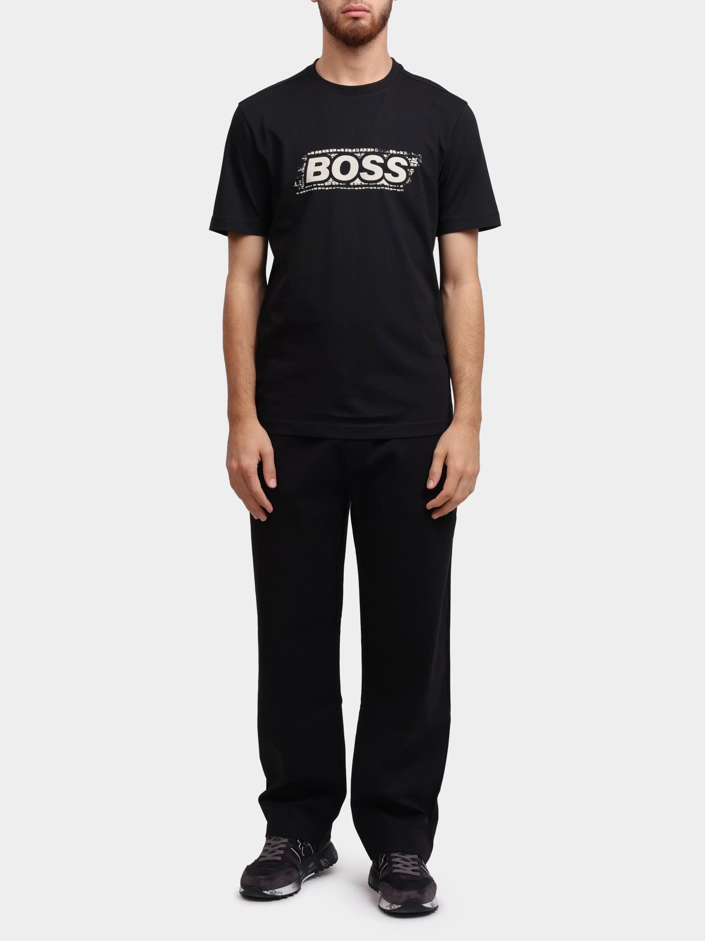 Футболка Boss 50546381 001 черная мужская с логотипом — купить в интернет-магазине Verdistore