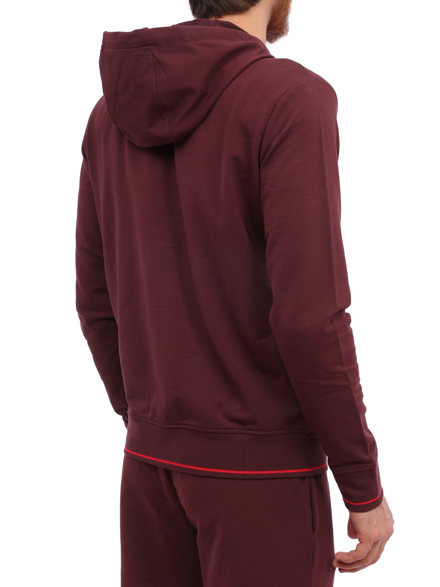Мастерка Armani Exchange 8NZM82 ZJH3Z 14AU бордовая мужская с контрастной полосой — купить в интернет-магазине Verdistore