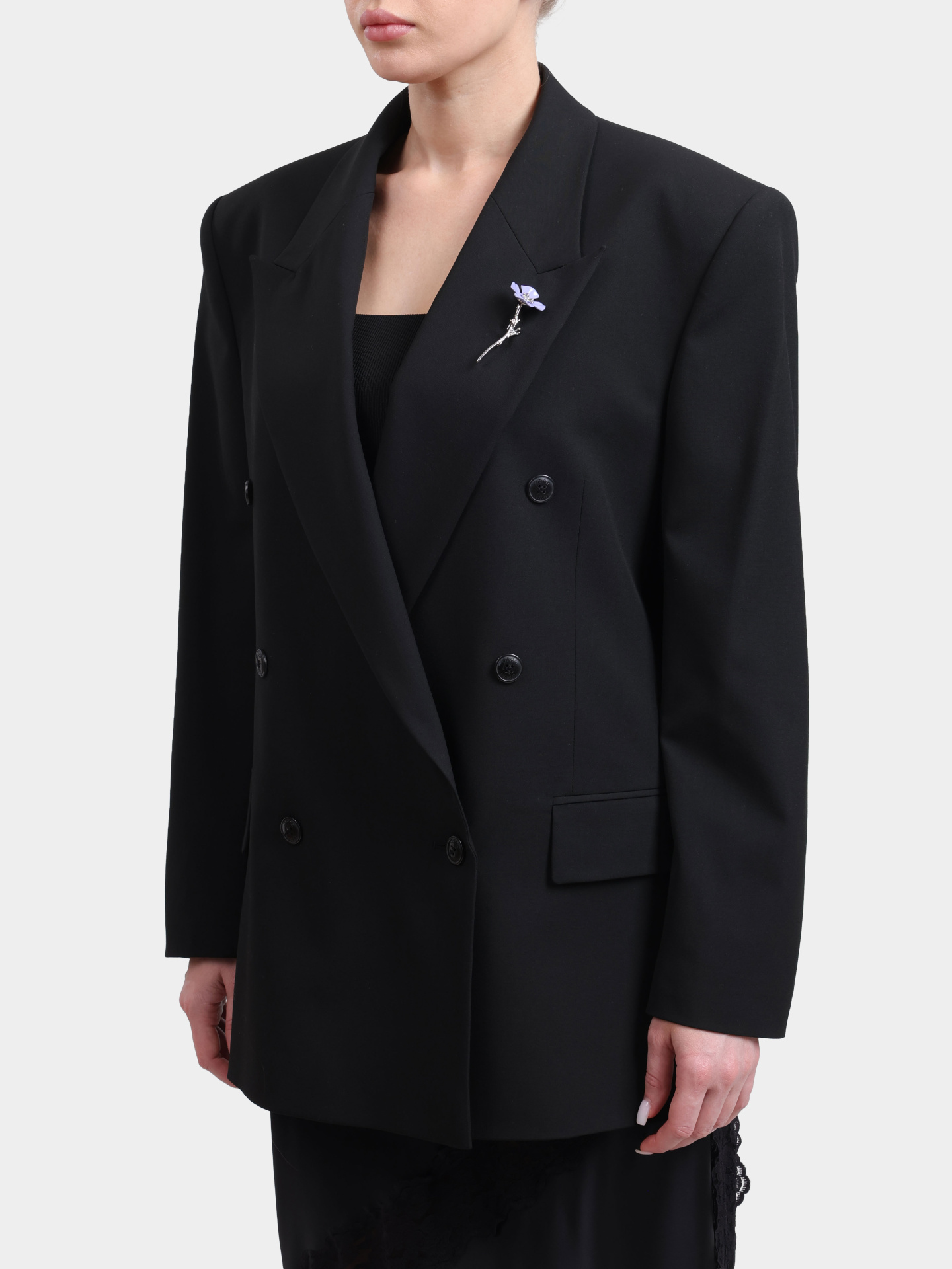 Жакет Hugo 50554018 001 двубортный женский с брошью  — купить в интернет-магазине Verdistore