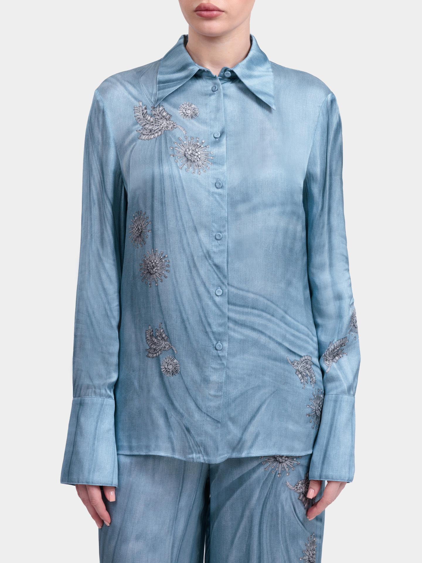 Блуза Pinko 106211 A37N F15 голубая женская из вискозы — купить в интернет-магазине Verdistore