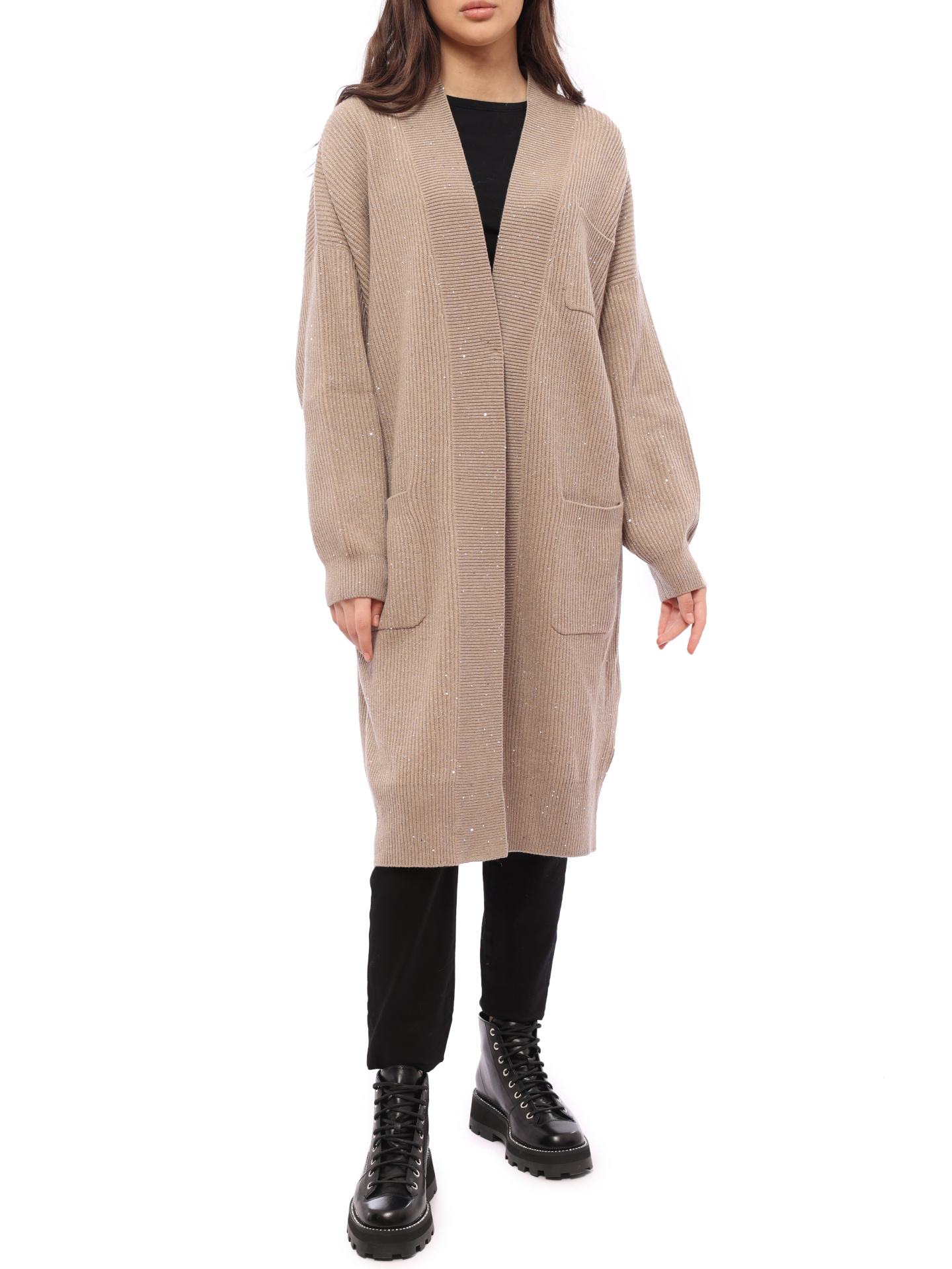 Кардиган Brunello Cucinelli MBM755806 C506 удлиненный женский — купить в интернет-магазине Verdistore