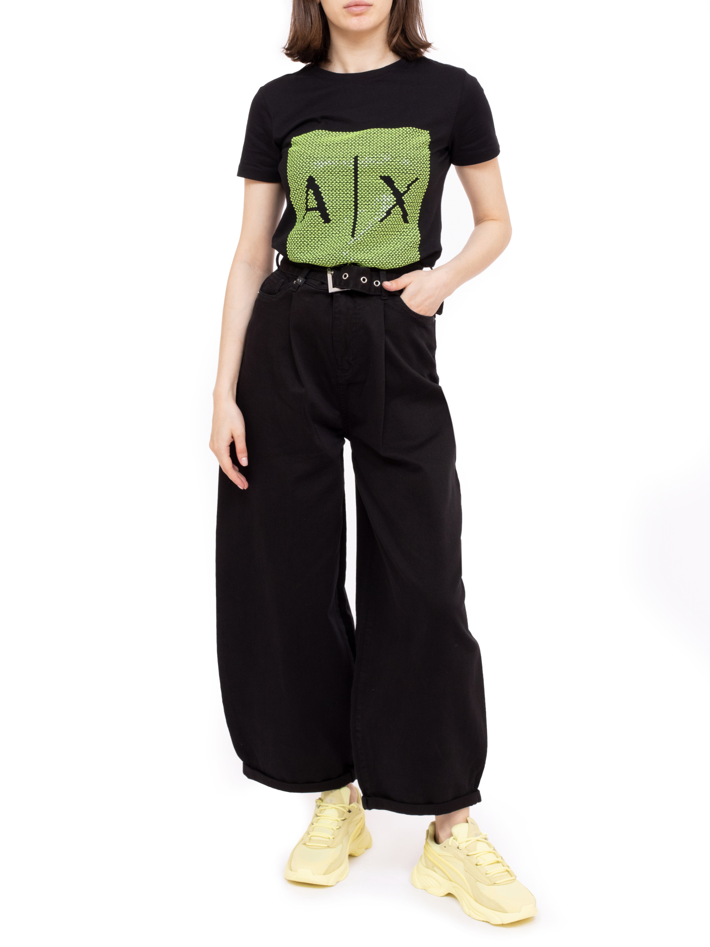 Джинсы Armani Exchange 3KYJ74 YNSQZ 1200 укороченные женские с ремешком — купить в интернет-магазине Verdistore
