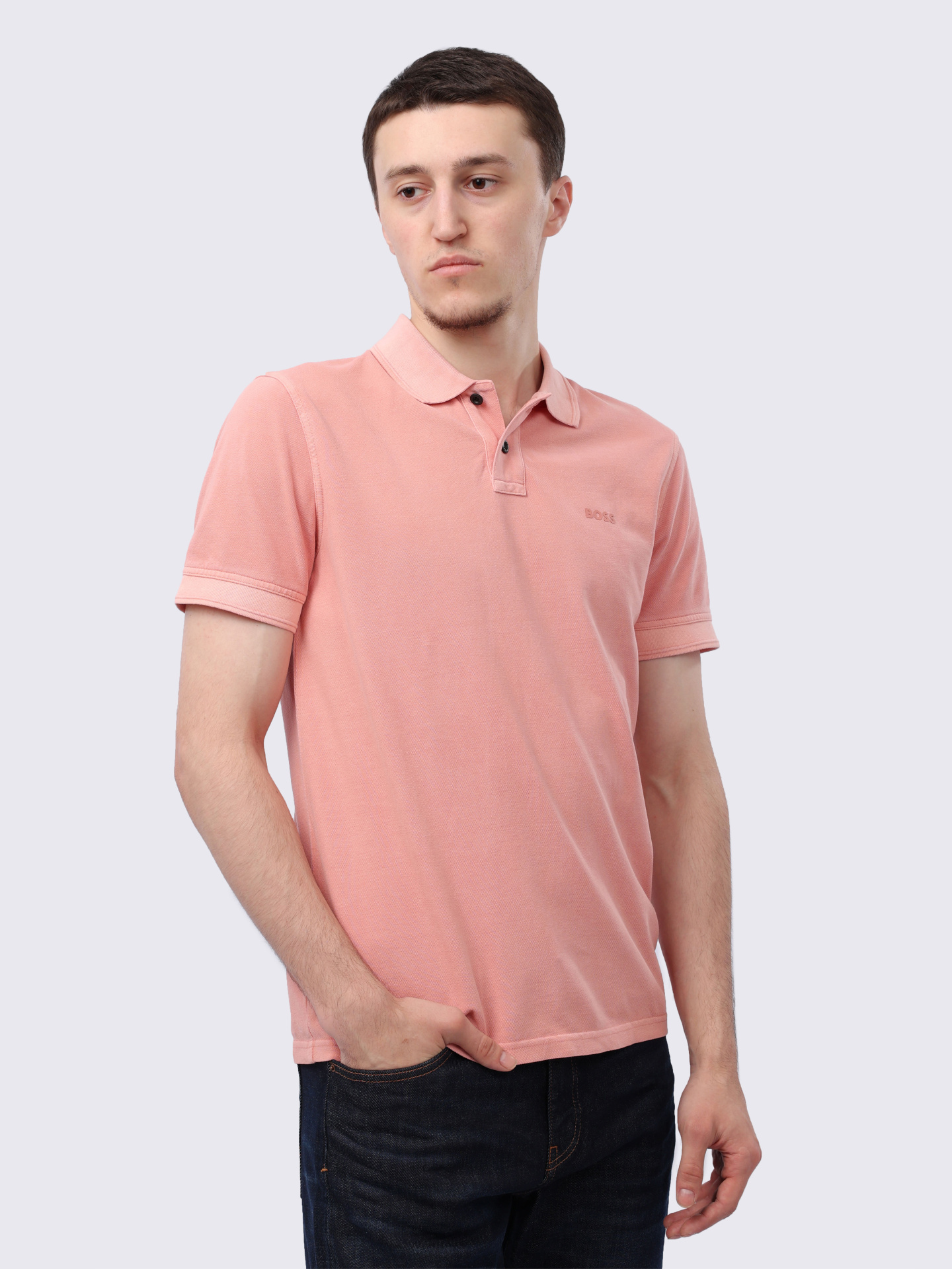 Поло Boss 50507813 695 розовое мужское из хлопка — купить в интернет-магазине Verdistore