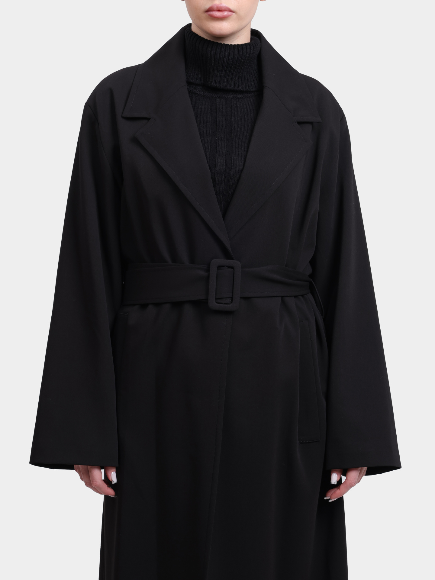 Тренч Alpha Studio AD-4668N 2002 черный женский с поясом — купить в интернет-магазине Verdistore