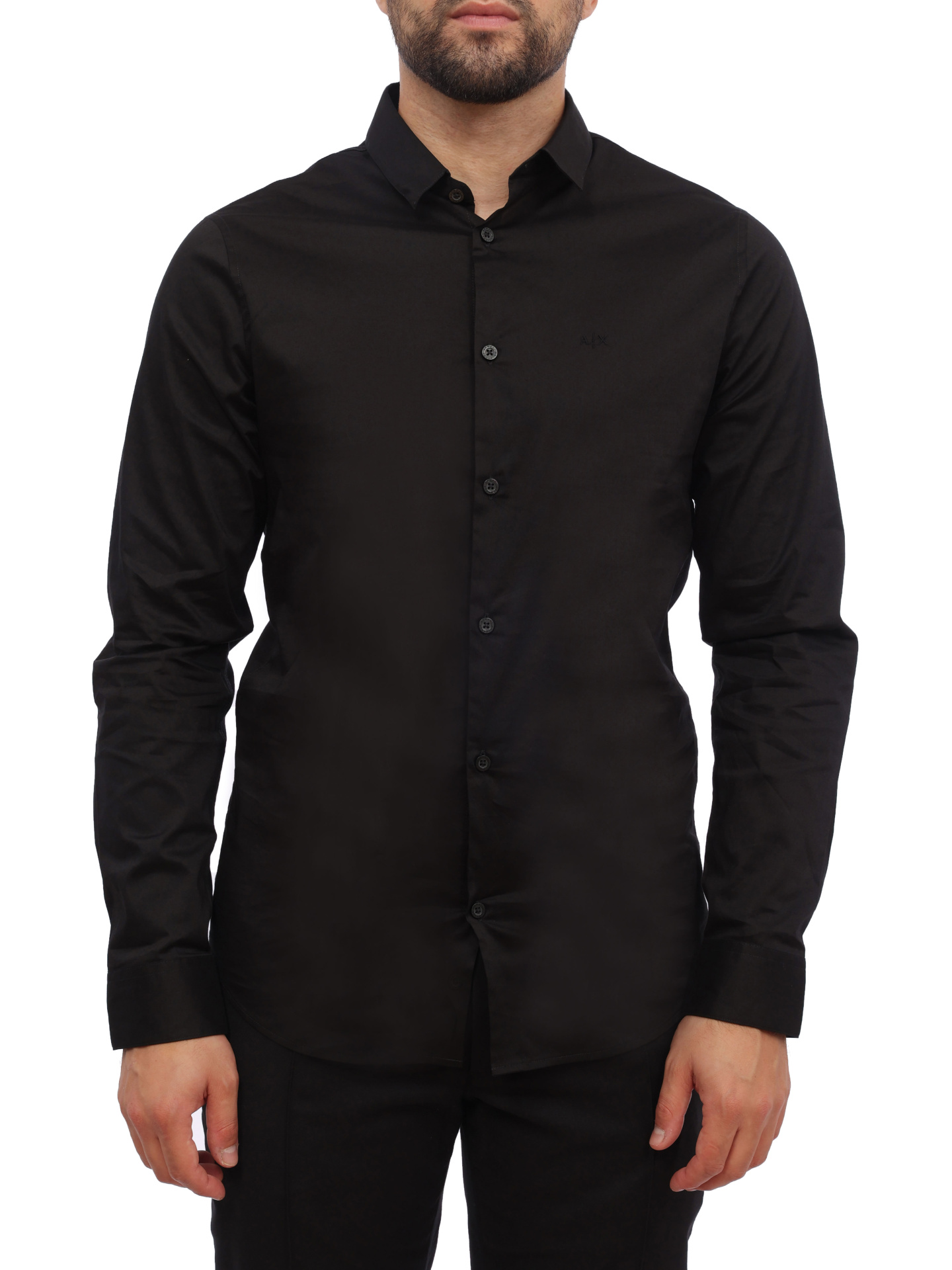 Рубашка Armani Exchange 8NZC31 ZN28Z 1200 черная мужская из хлопка — купить в интернет-магазине Verdistore