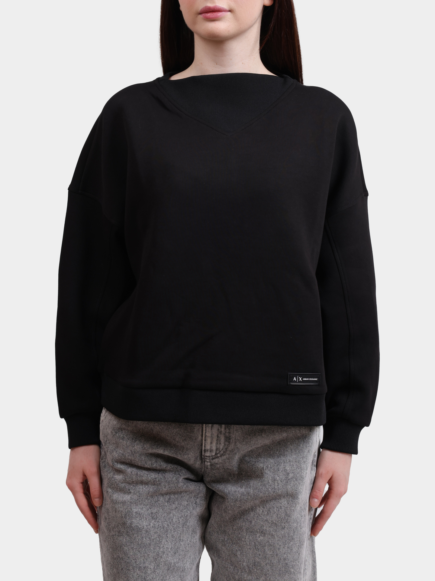 Свитшот Armani Exchange XW000744 AF16134 UC001 черный женский — купить в интернет-магазине Verdistore