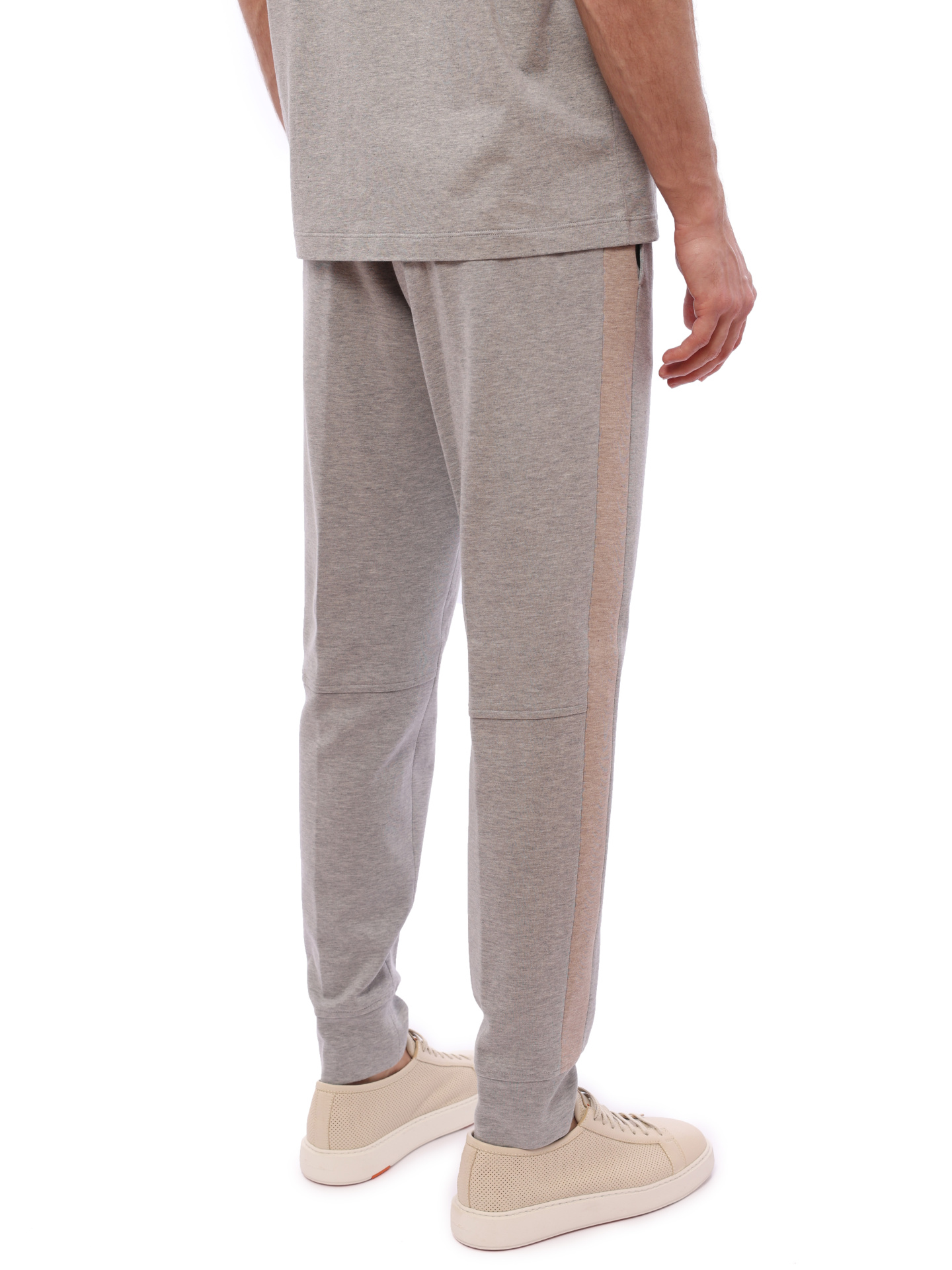 Брюки серые хлопковые зауженные с эластичным поясом — купить в интернет-магазине Verdistore