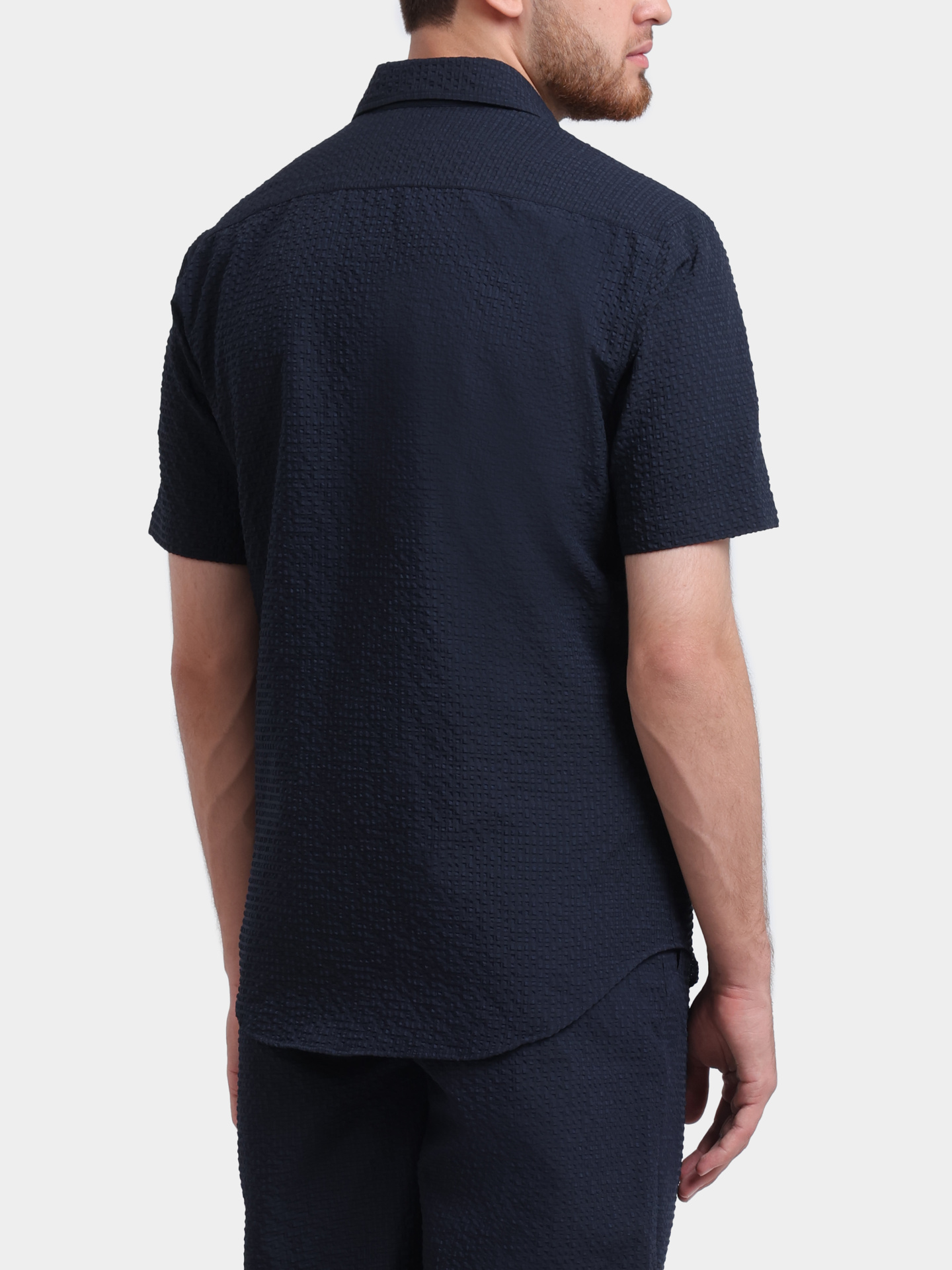 Рубашка Emporio Armani EM005655 TE20392 UB109 фактурная мужская — купить в интернет-магазине Verdistore