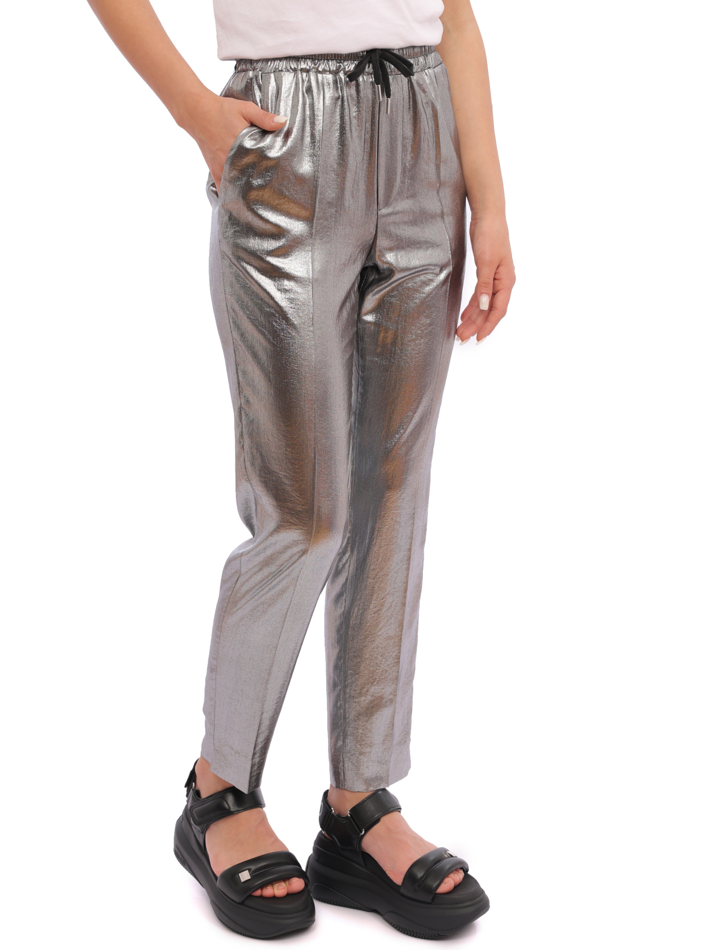 Брюки Barbara Bui 1637 женские с эффектом металлик — купить в интернет-магазине Verdistore