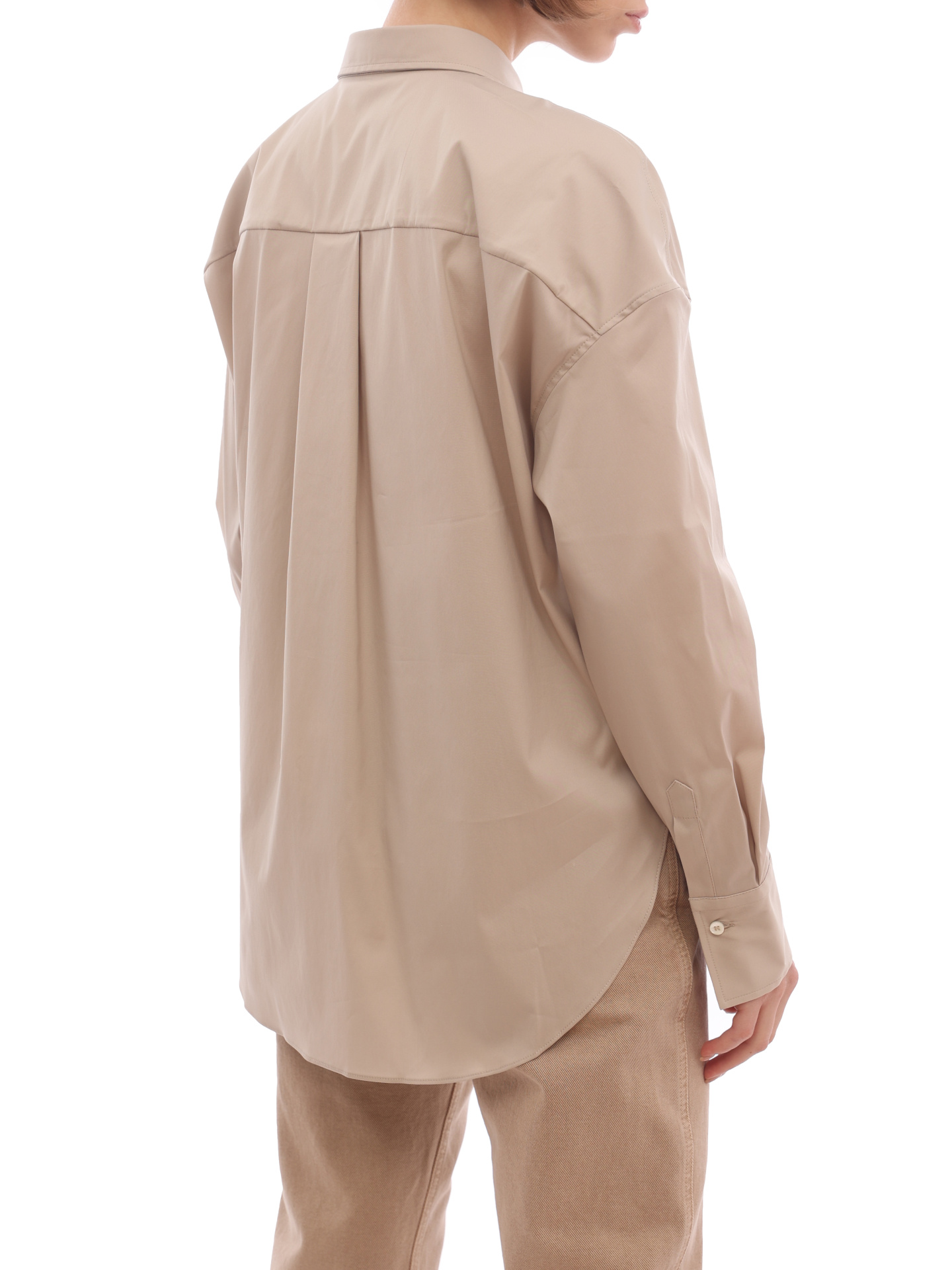 Блузка Brunello Cucinelli M0091MF116 C7498 песочная женская из хлопка — купить в интернет-магазине Verdistore