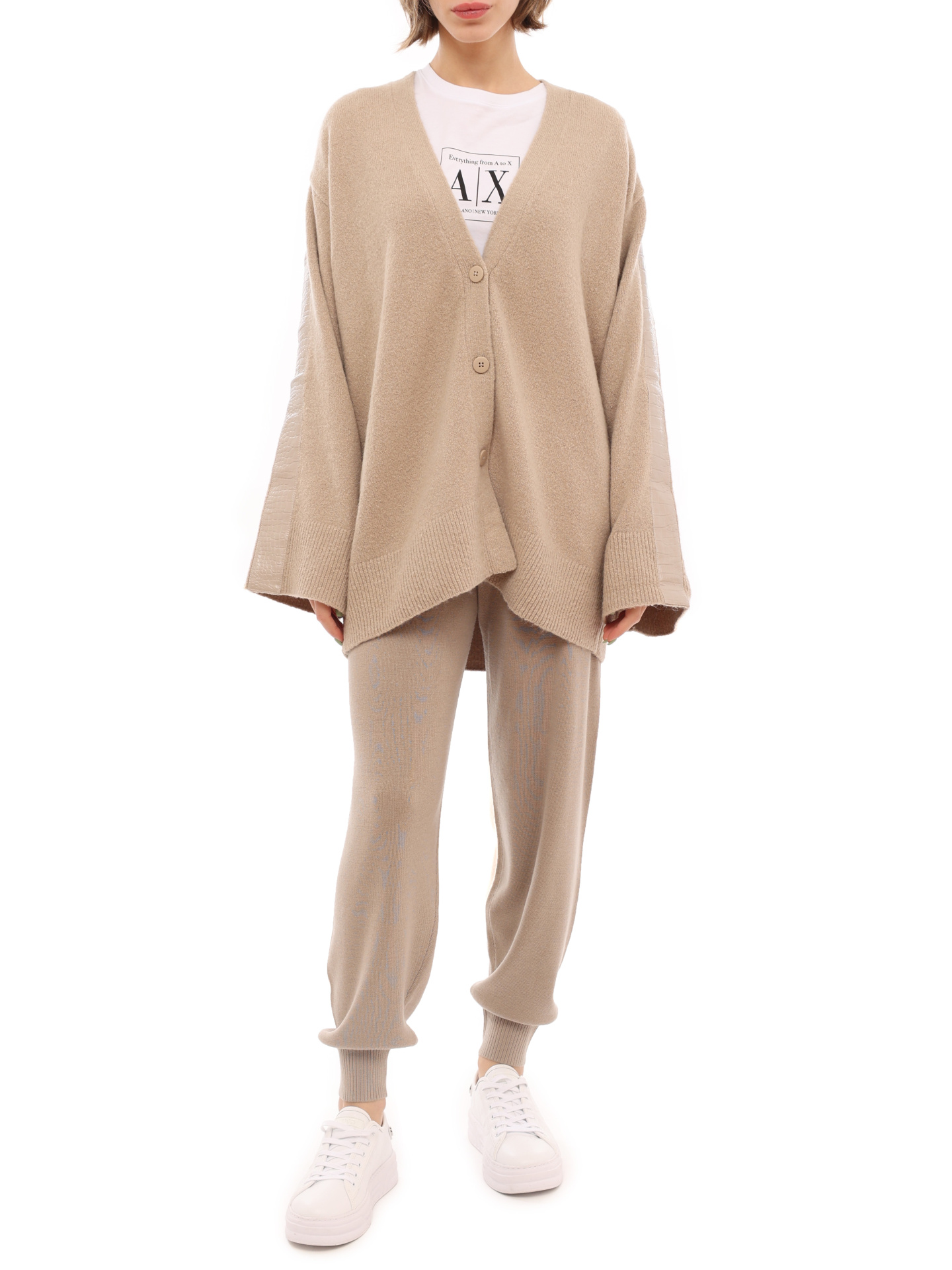 Брюки Armani Exchange 6LYP1G YME3Z 1768 бежевые женские из шерсти — купить в интернет-магазине Verdistore