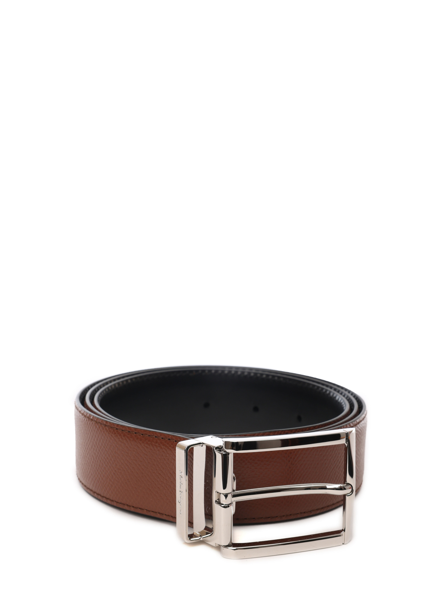 Ремень кожаный коричневый с крупной металлической пряжкой — купить в интернет-магазине Verdistore