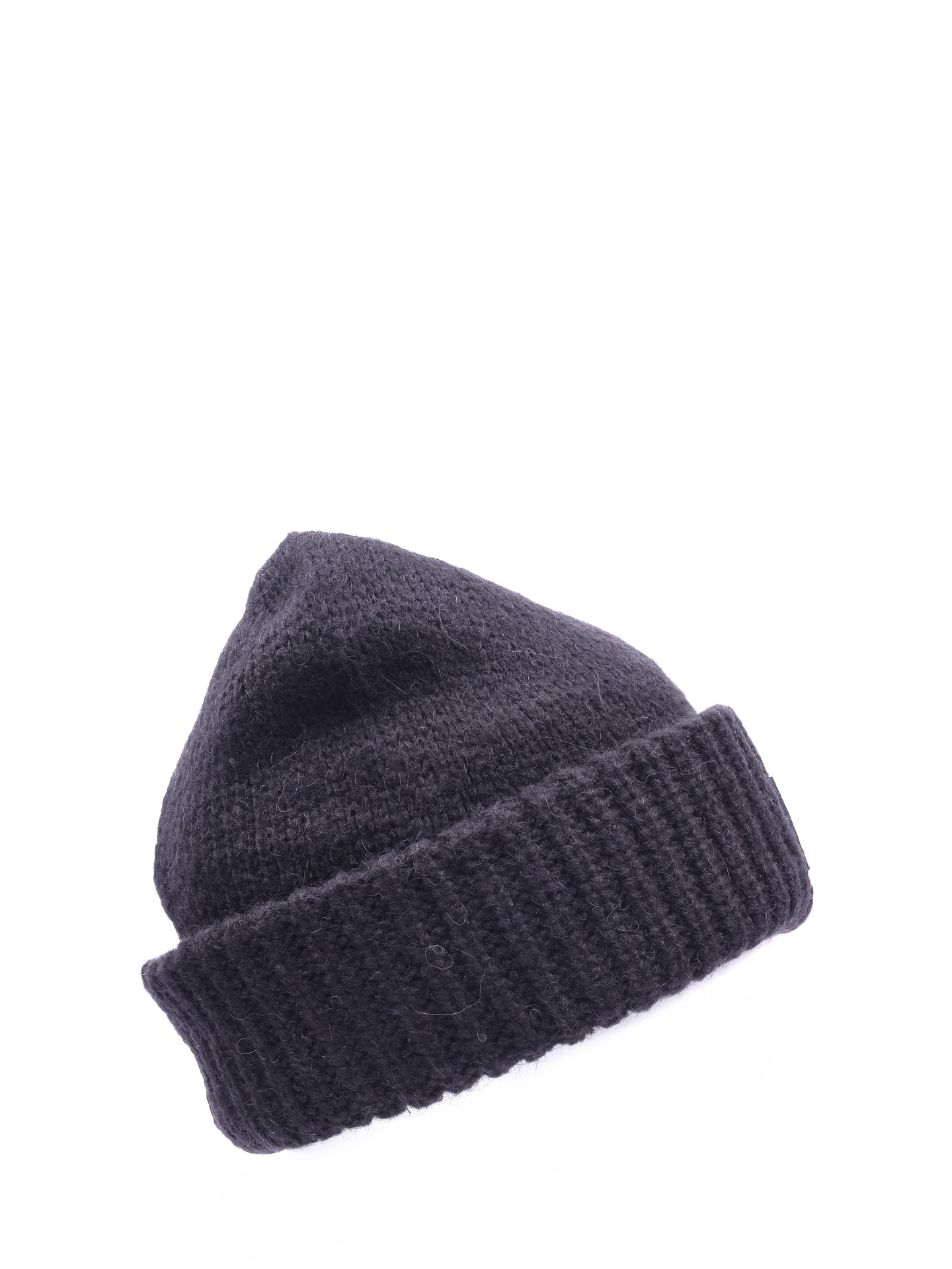 Шапка черная вязаная с ребристым отворотом  — купить в интернет-магазине Verdistore