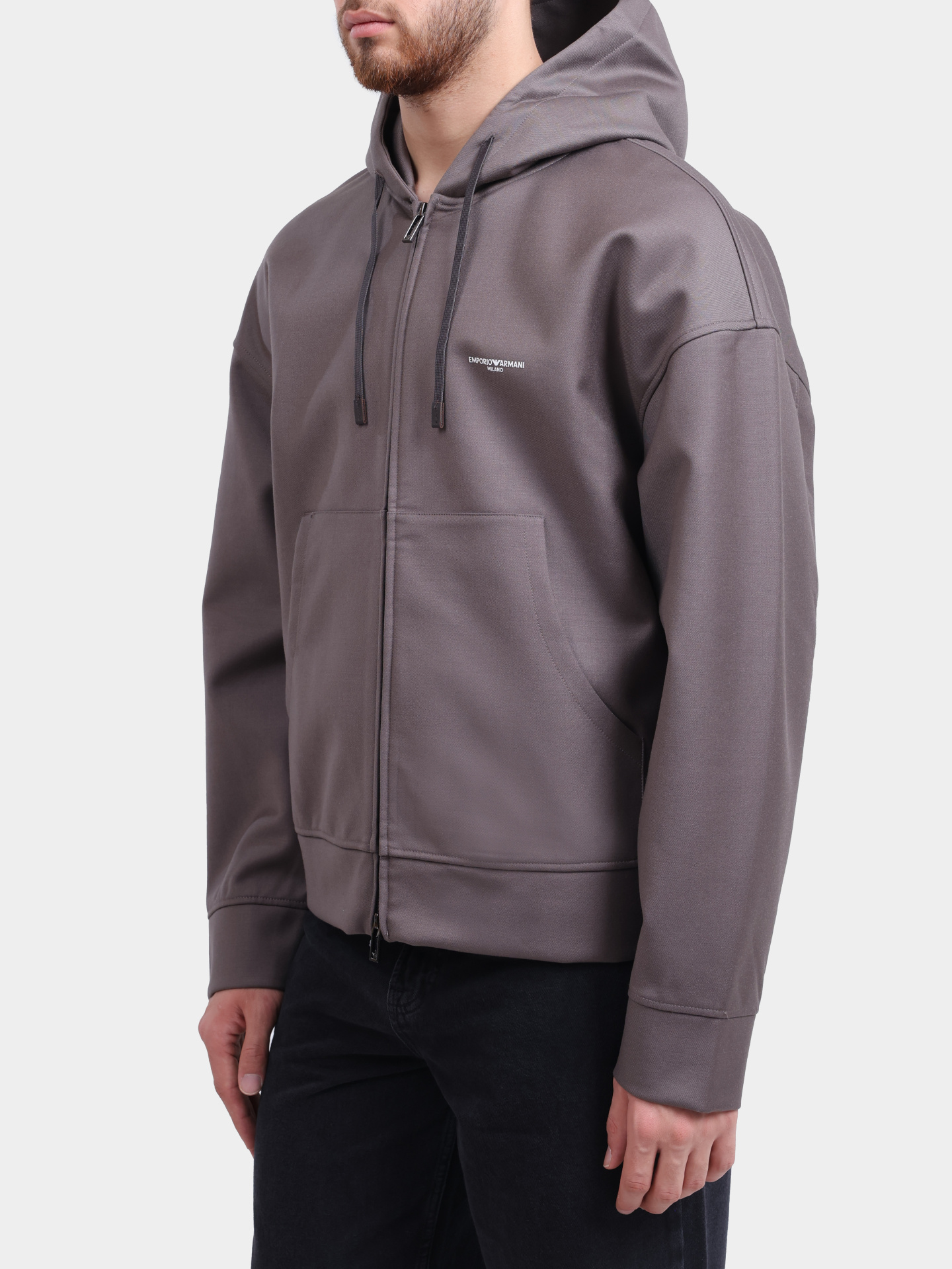 Мастерка Emporio Armani EM002879 AF18314 серая на молнии мужская  — купить в интернет-магазине Verdistore