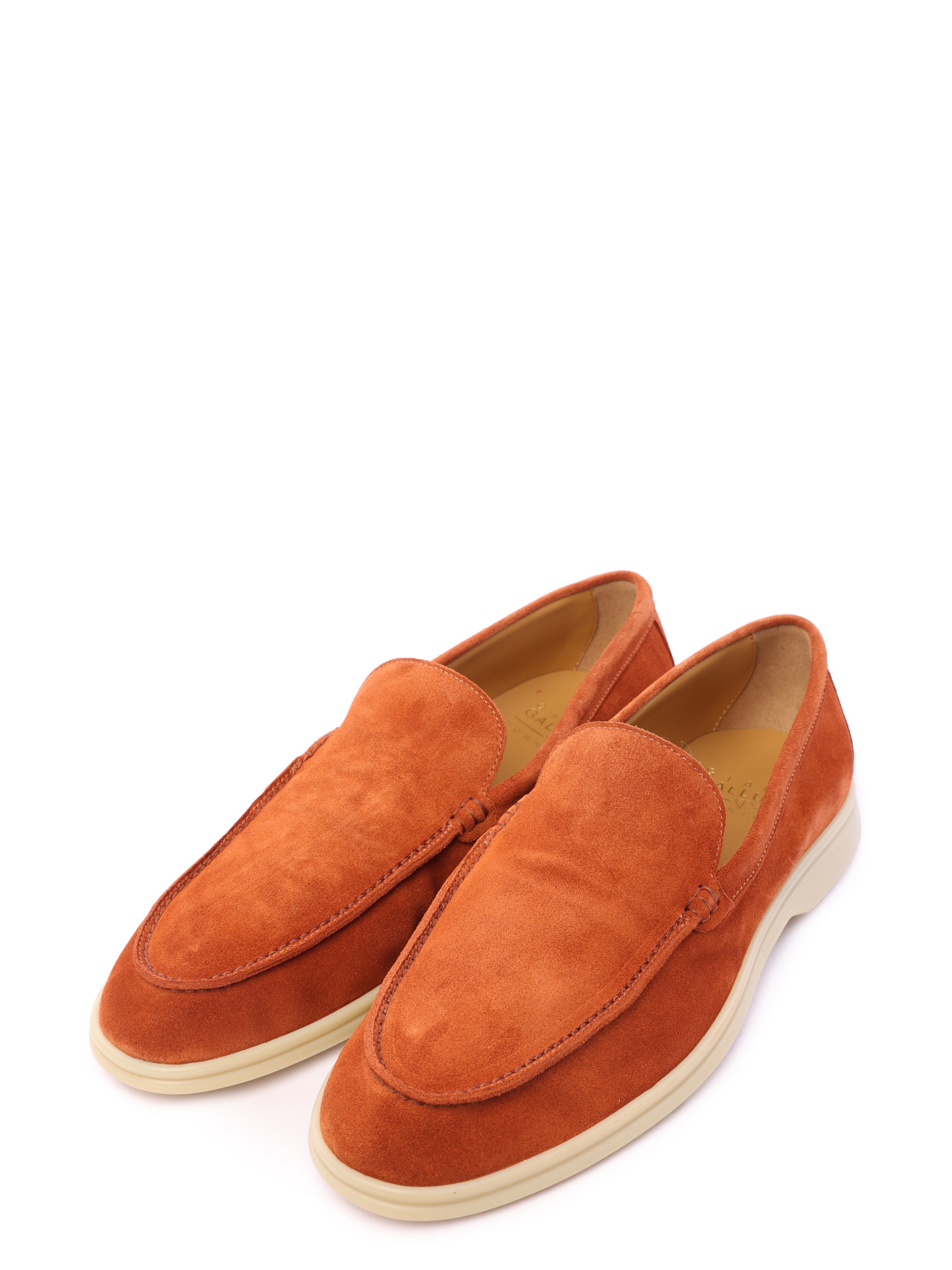 Туфли оранжевые замшевые на бежевой подошве — купить в интернет-магазине Verdistore