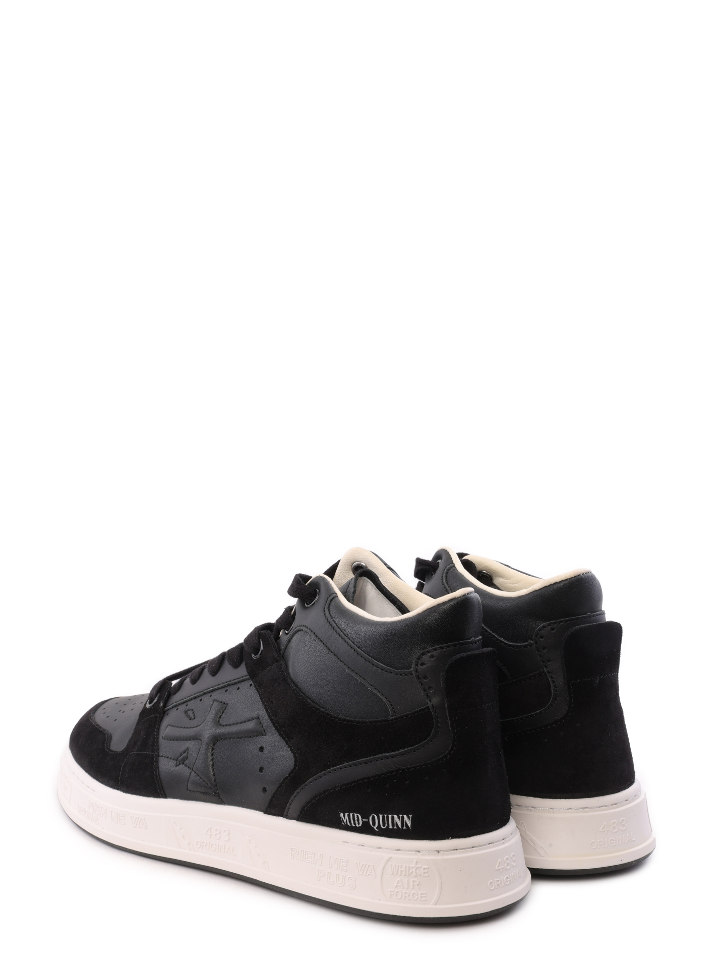 Кеды черные высокие на белойй подошве с замшевыми вставками — купить в интернет-магазине Verdistore