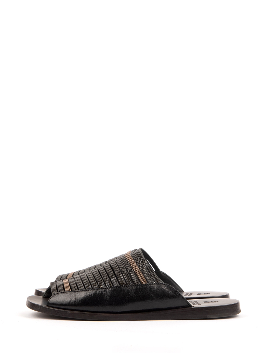 Тапки Brunello Cucinelli MZSCC1446 кожаные женские — купить в интернет-магазине Verdistore