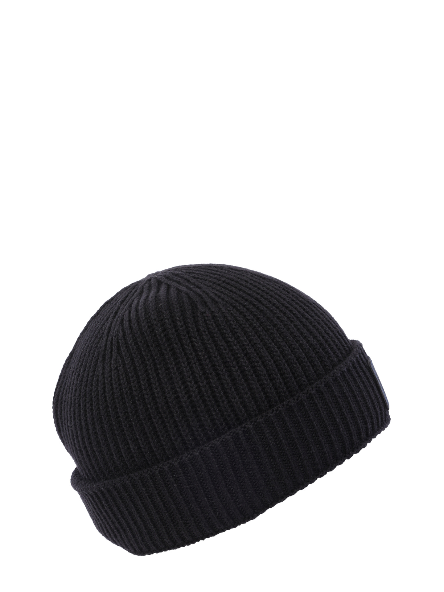 Шапка черная вязаная с нашитым черным логотипом  — купить в интернет-магазине Verdistore