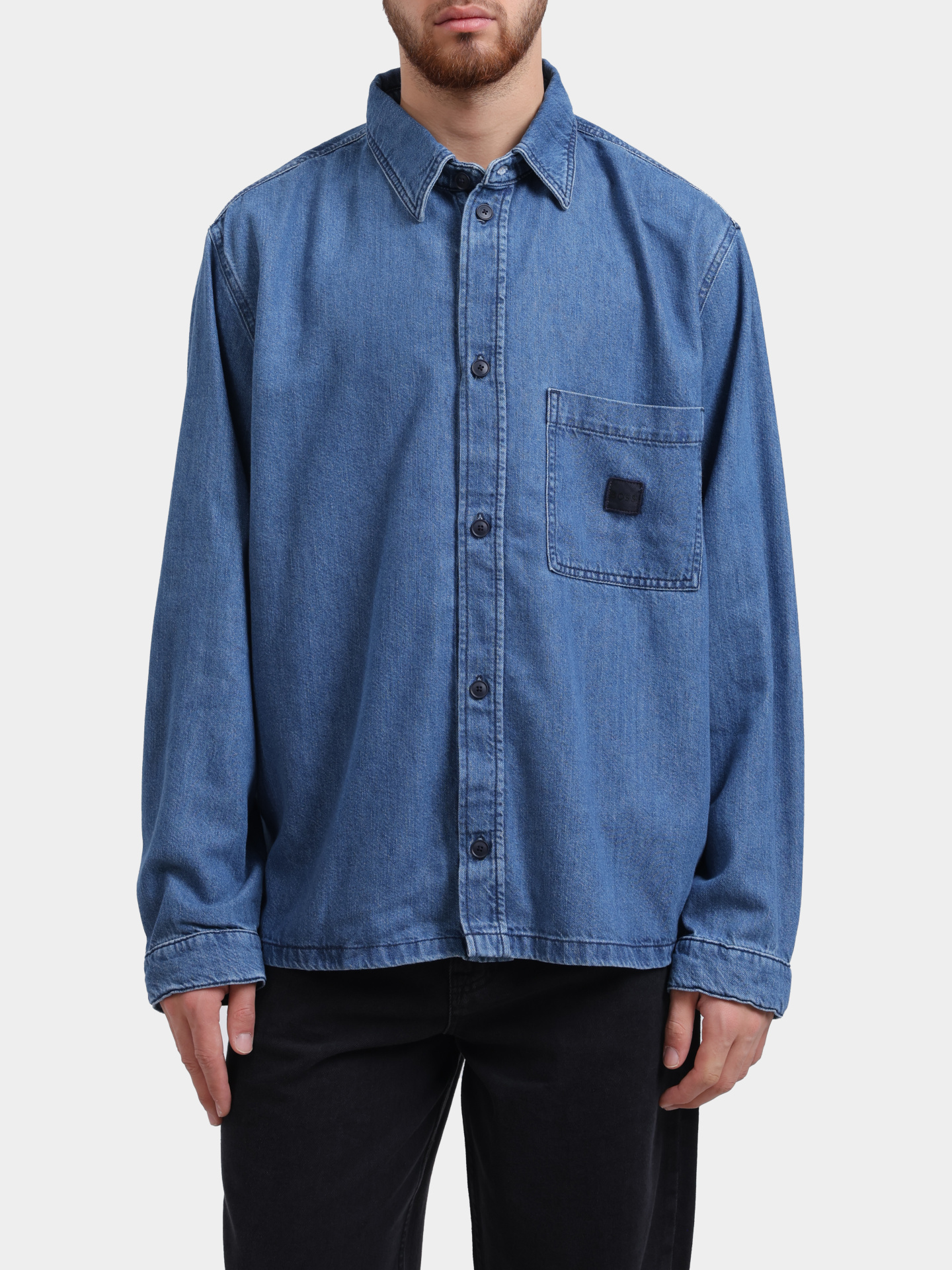 Рубашка Boss 50544660 404 джинсовая мужская — купить в интернет-магазине Verdistore