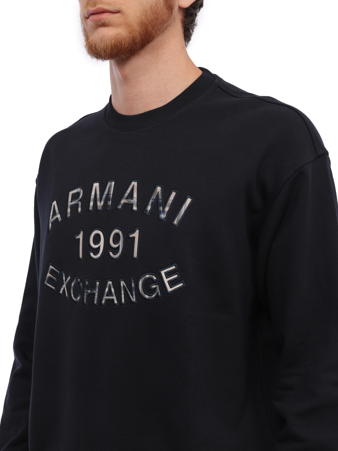 Свитшот Armani Exchange 6RZMGA ZJ4XZ 1583 черный мужской с логотипом — купить в интернет-магазине Verdistore