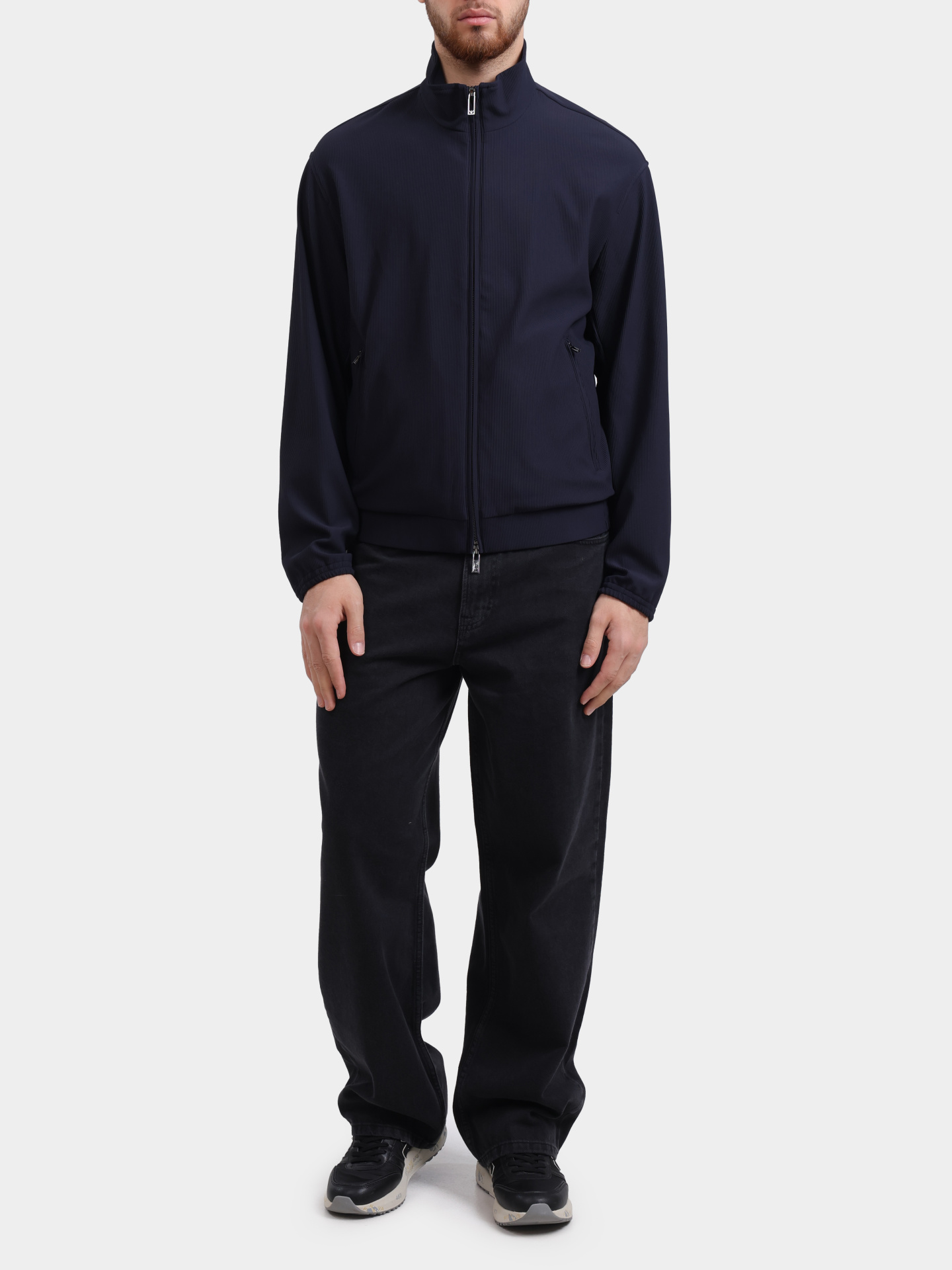 Мастерка Emporio Armani EM001364 AF14076 UB118 темно-синяя мужская — купить в интернет-магазине Verdistore