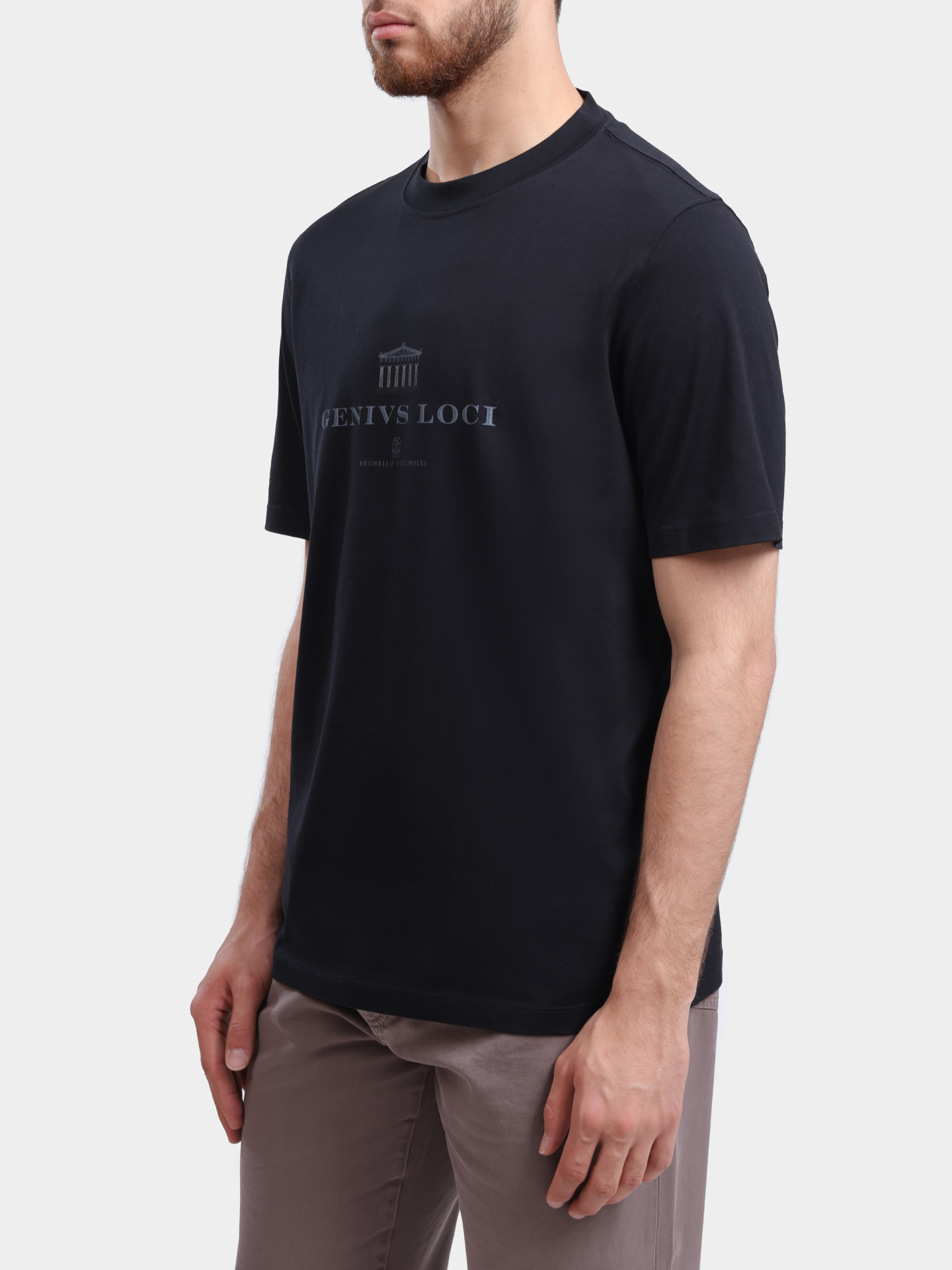 Футболка Brunello Cucinelli M0B138520 CKP88 черная мужская с принтом — купить в интернет-магазине Verdistore