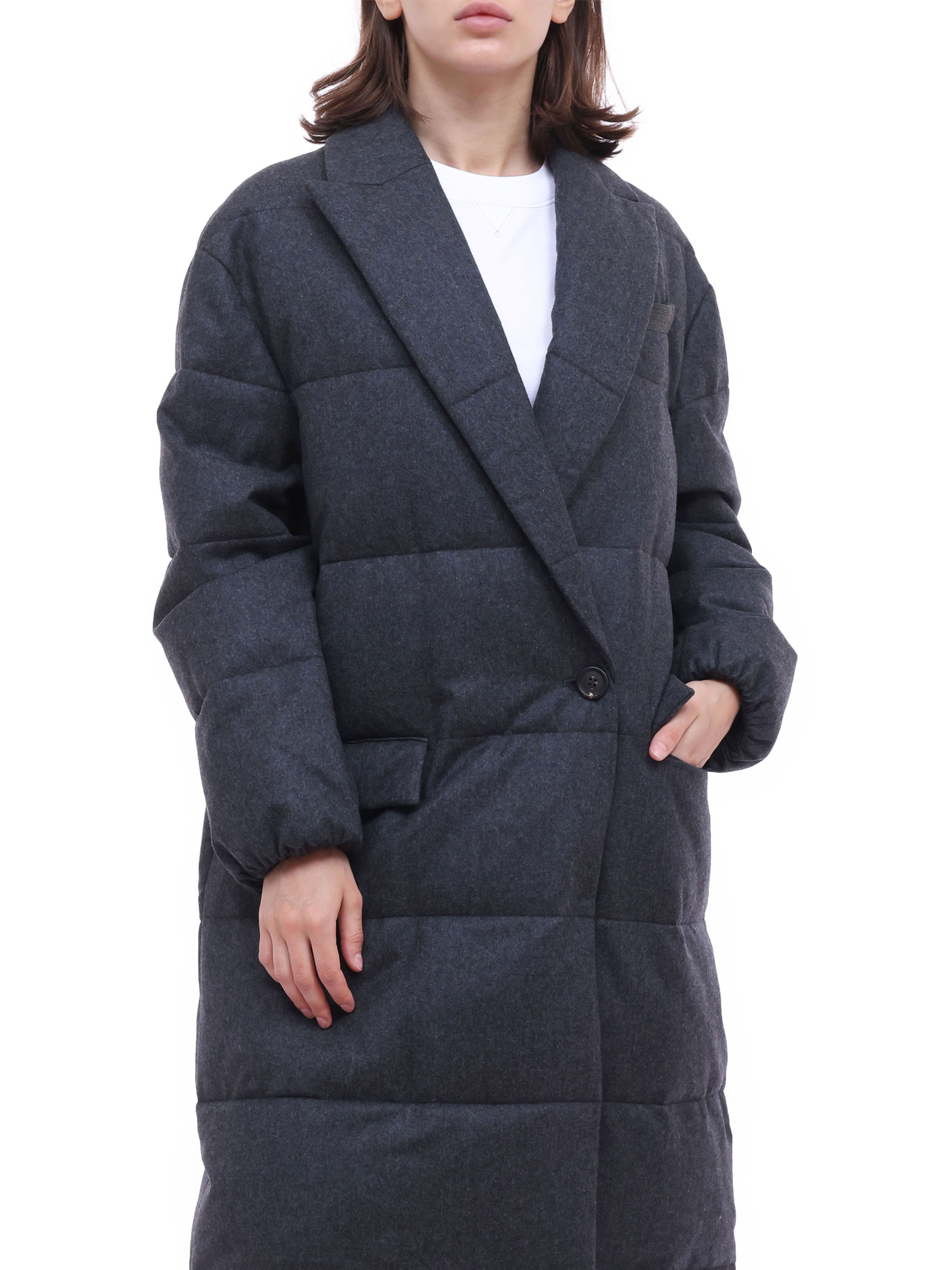Пальто Brunello Cucinelli MT2269388 C004 пуховое женское — купить в интернет-магазине Verdistore