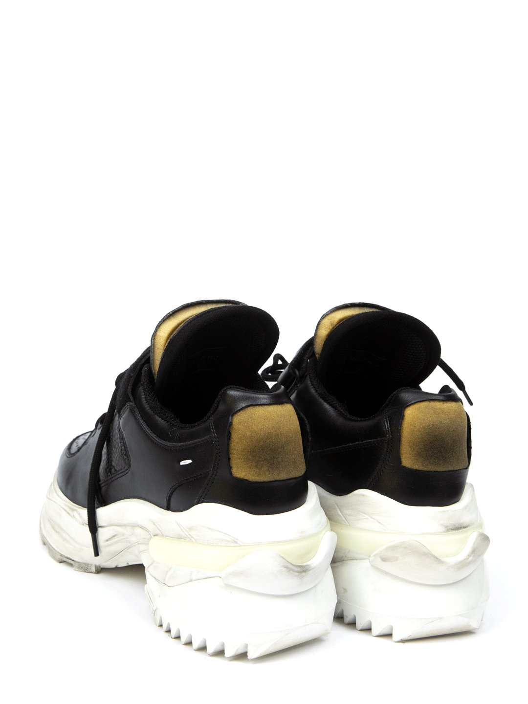 Кроссовки черные кожаные на массивной подошве  — купить в интернет-магазине Verdistore