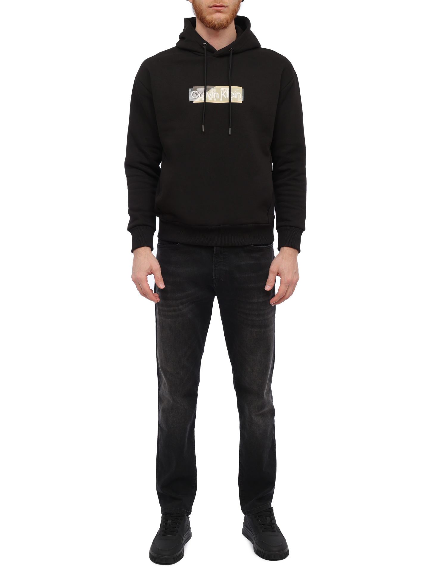 Худи Calvin Klein K10K111820 черное мужское с логотипом — купить в интернет-магазине Verdistore