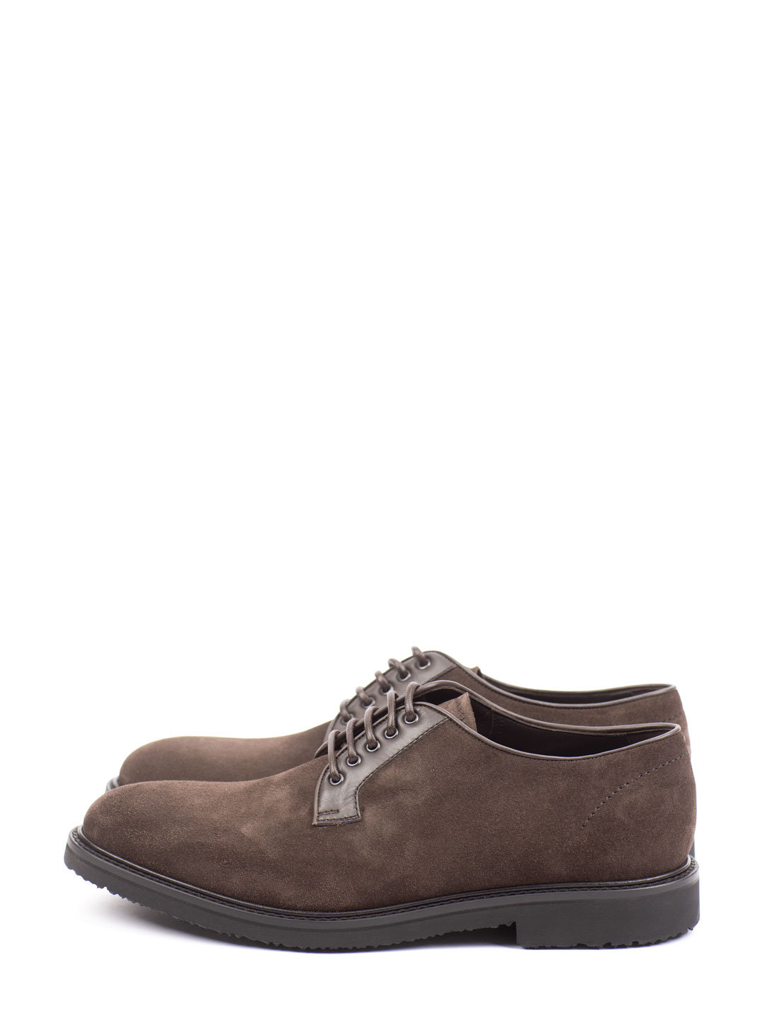 Туфли коричневые замшевые с миндалевидным мысом — купить в интернет-магазине Verdistore