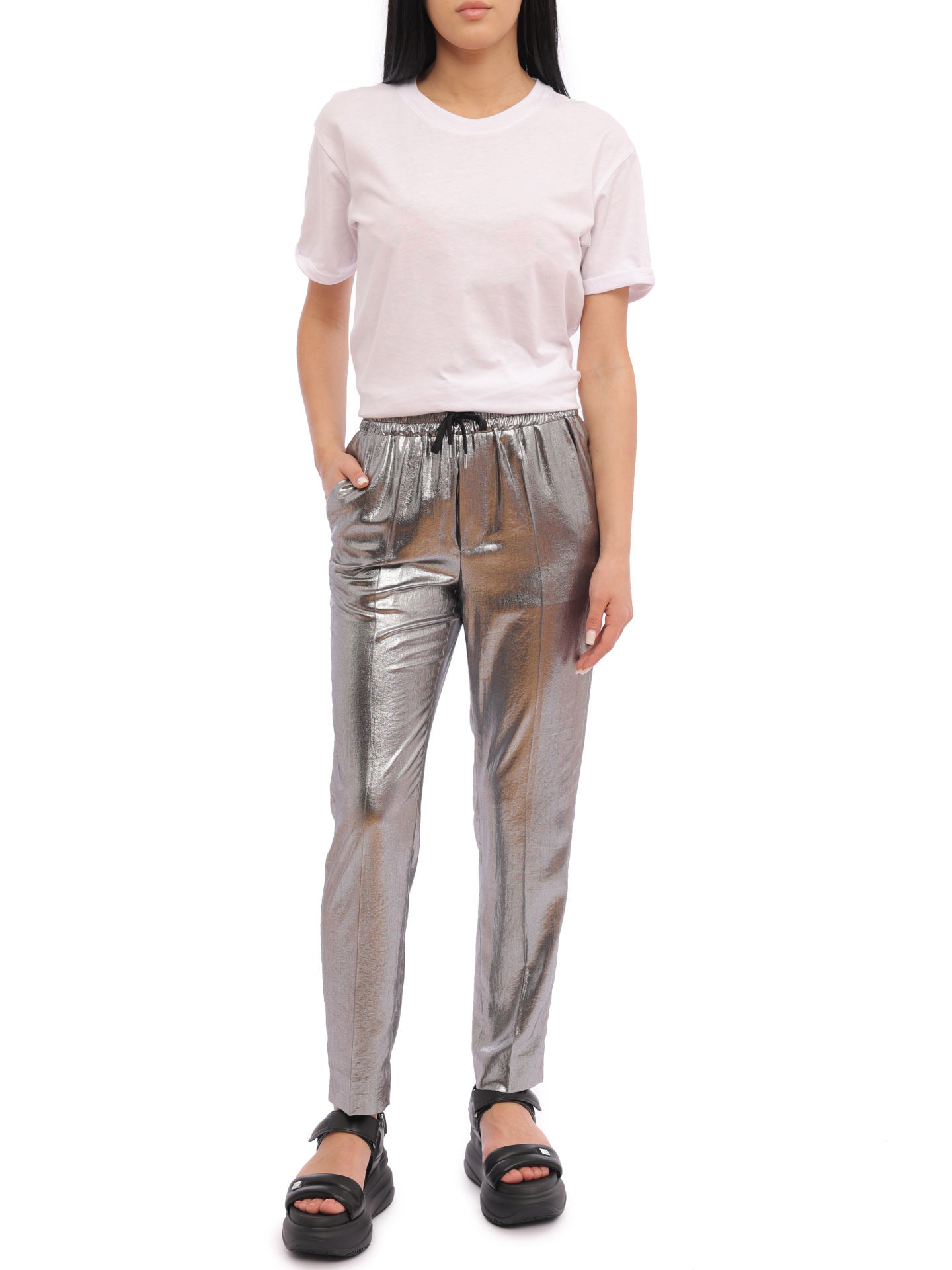 Брюки Barbara Bui 1637 женские с эффектом металлик — купить в интернет-магазине Verdistore