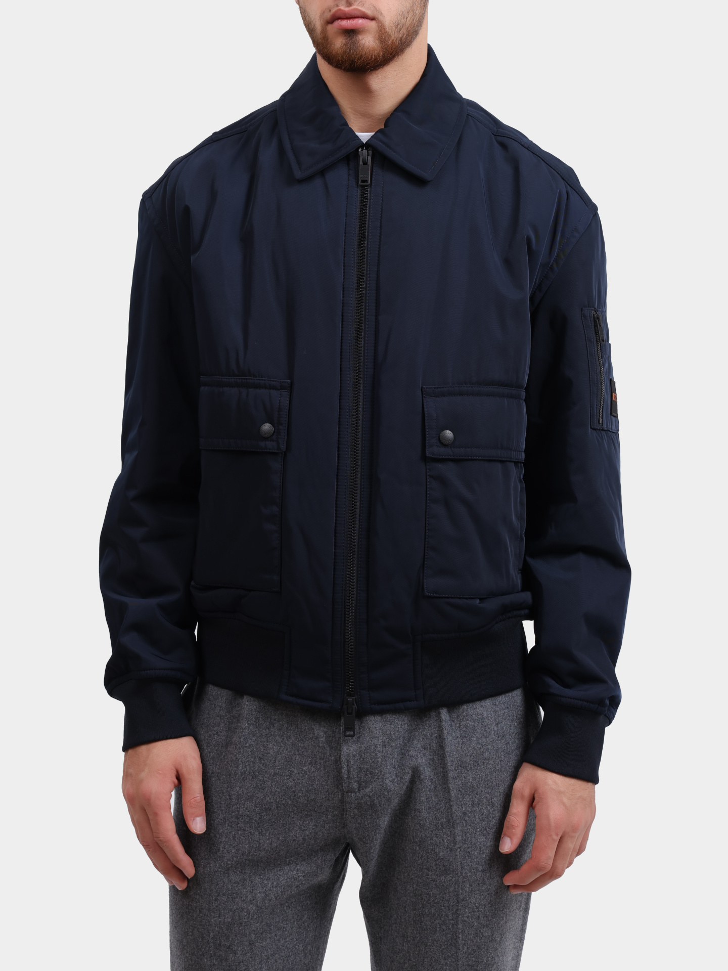 Бомбер Boss 50543492 404 темно-синий мужской — купить в интернет-магазине Verdistore