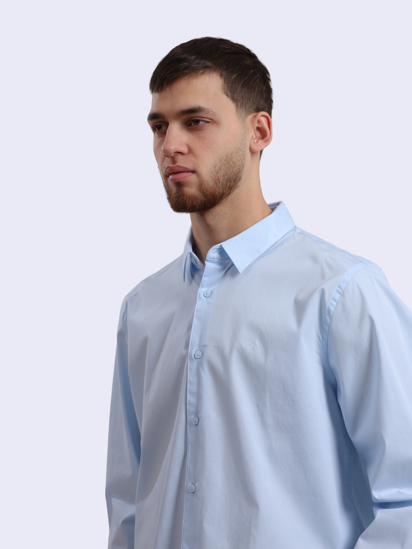 Рубашка Calvin Klein K10K110856 голубая мужская из хлопка — купить в интернет-магазине Verdistore
