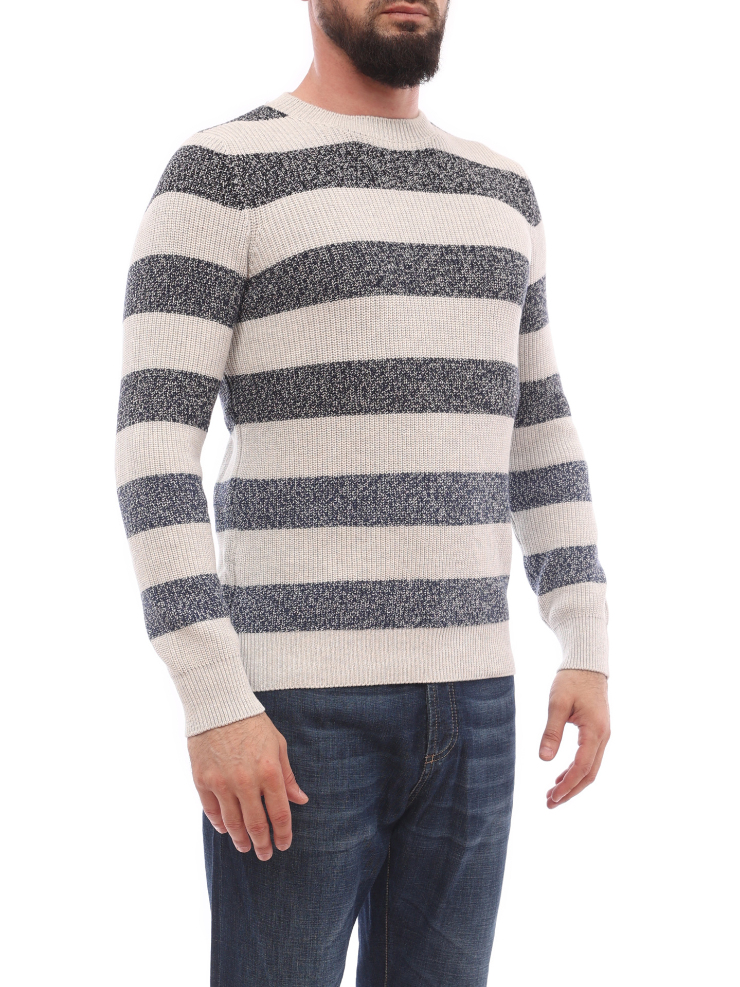 Свитер Brunello Cucinelli M2874700 полосатый мужской — купить в интернет-магазине Verdistore