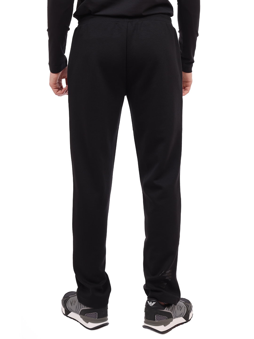 Брюки спортивные черные хлопоквые с логотипом под карманом — купить в интернет-магазине Verdistore
