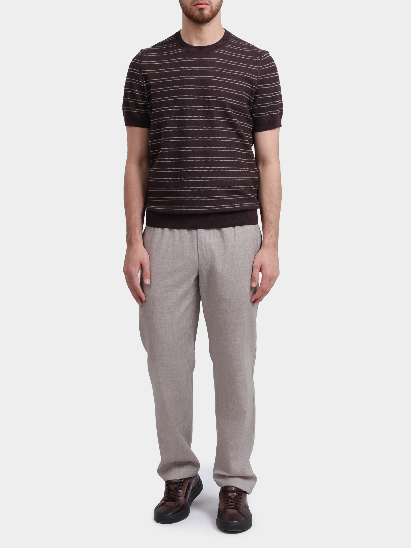 Футболка Boss 50560482 206 трикотажная мужская в полоску — купить в интернет-магазине Verdistore