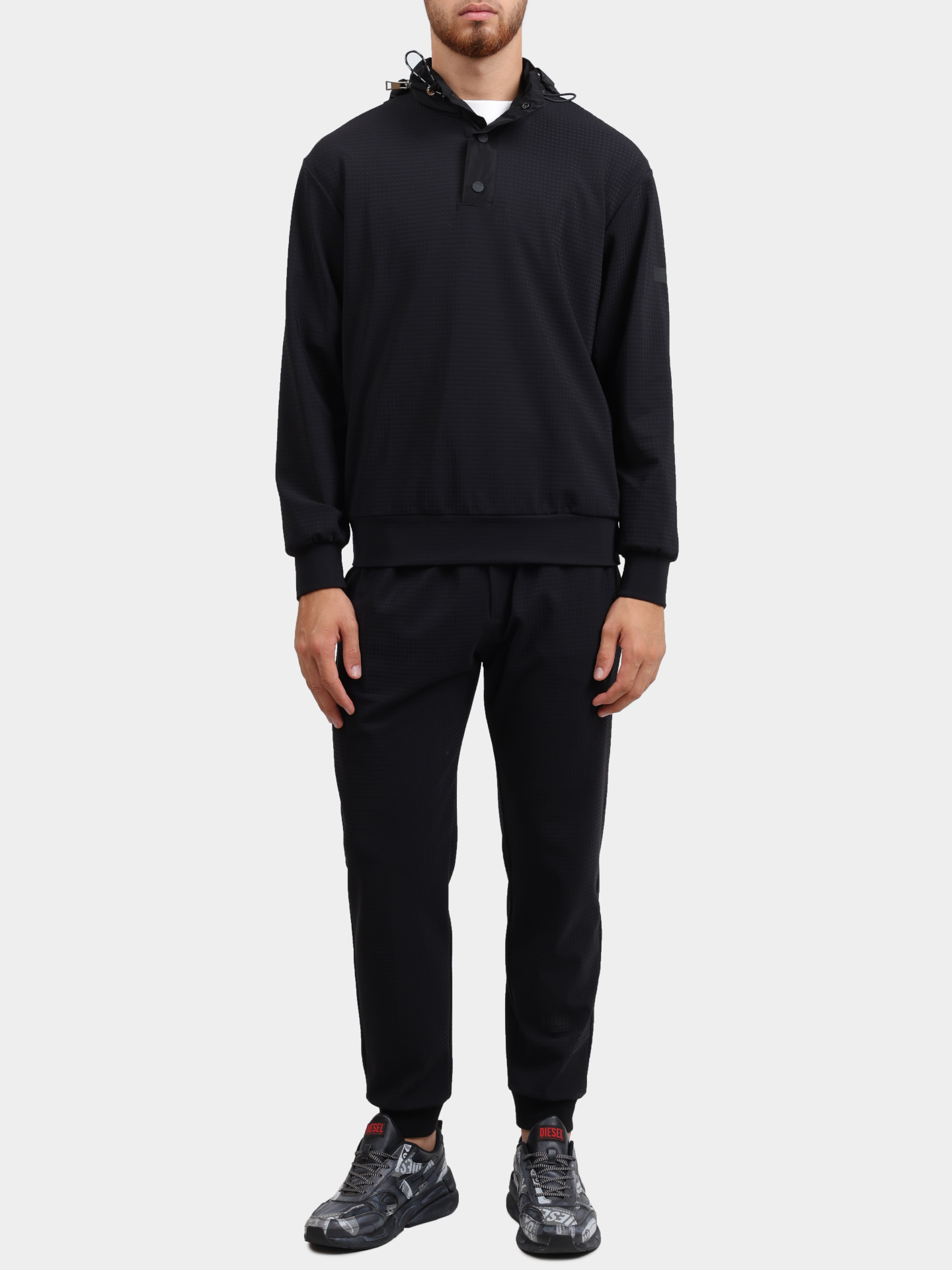 Свитшот PMDS SW0118 CODY TNY23 0020 черный мужской с капюшоном — купить в интернет-магазине Verdistore