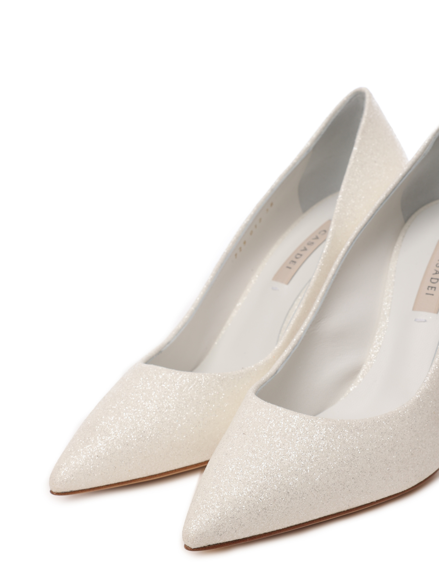 Туфли Casadei 1F911W0801DAZZL3206 белые женские с глиттером — купить в интернет-магазине Verdistore