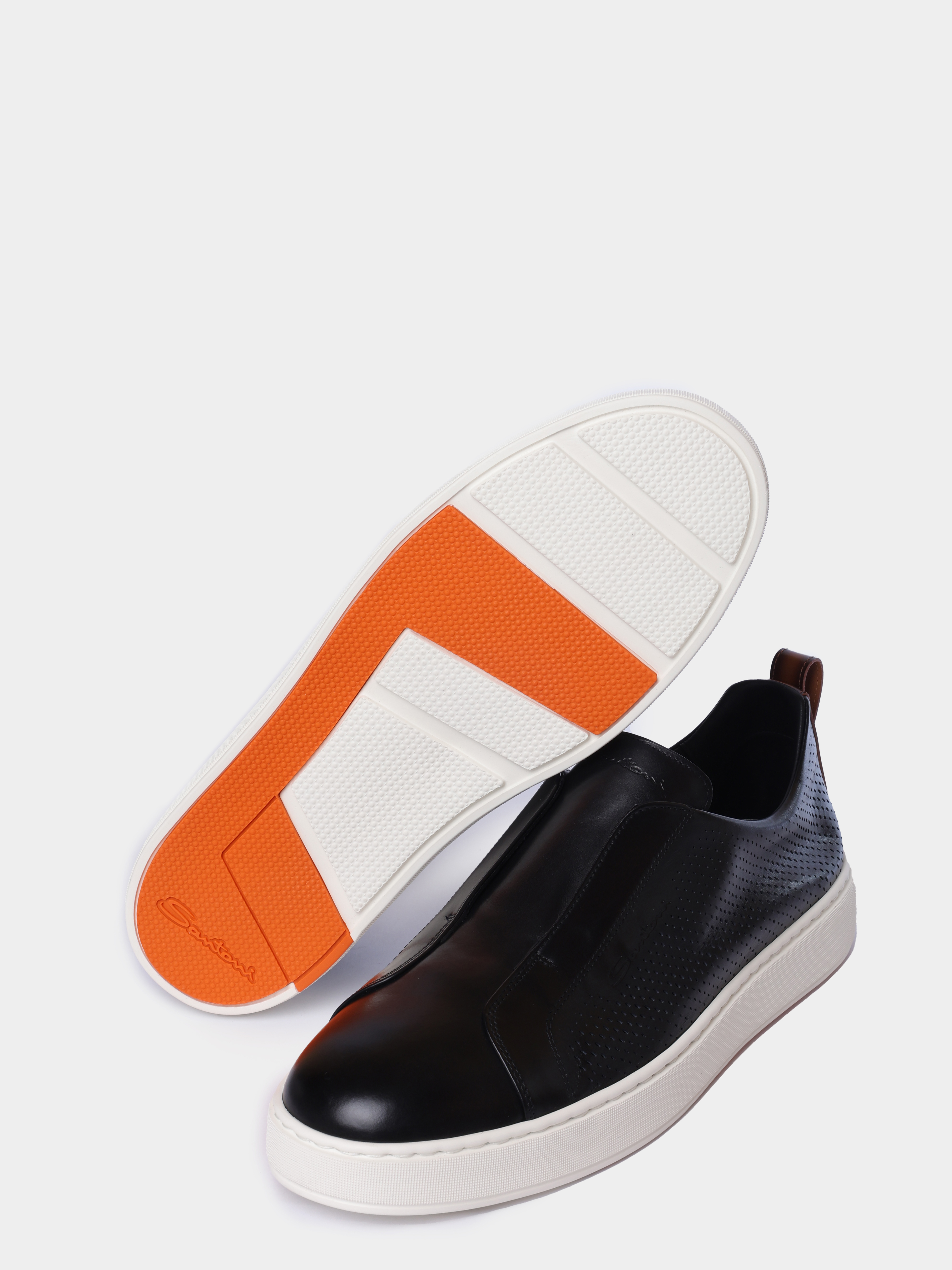 Кеды Santoni MBCG22181BARTFIDN01 кожаные мужские с перфорацией — купить в интернет-магазине Verdistore