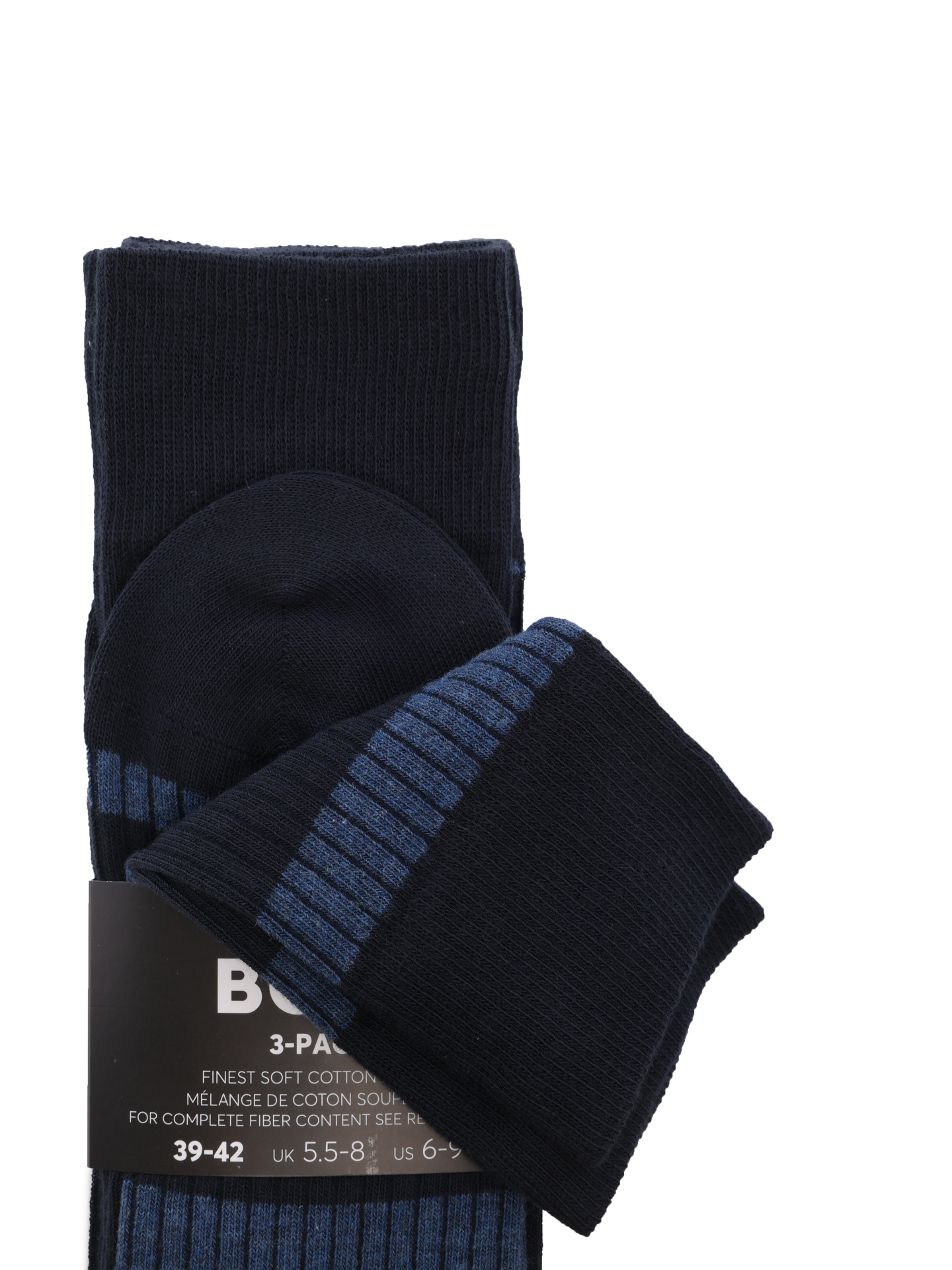 Носки Boss 50495978 401 темно-синие мужские с синими полосами — купить в интернет-магазине Verdistore