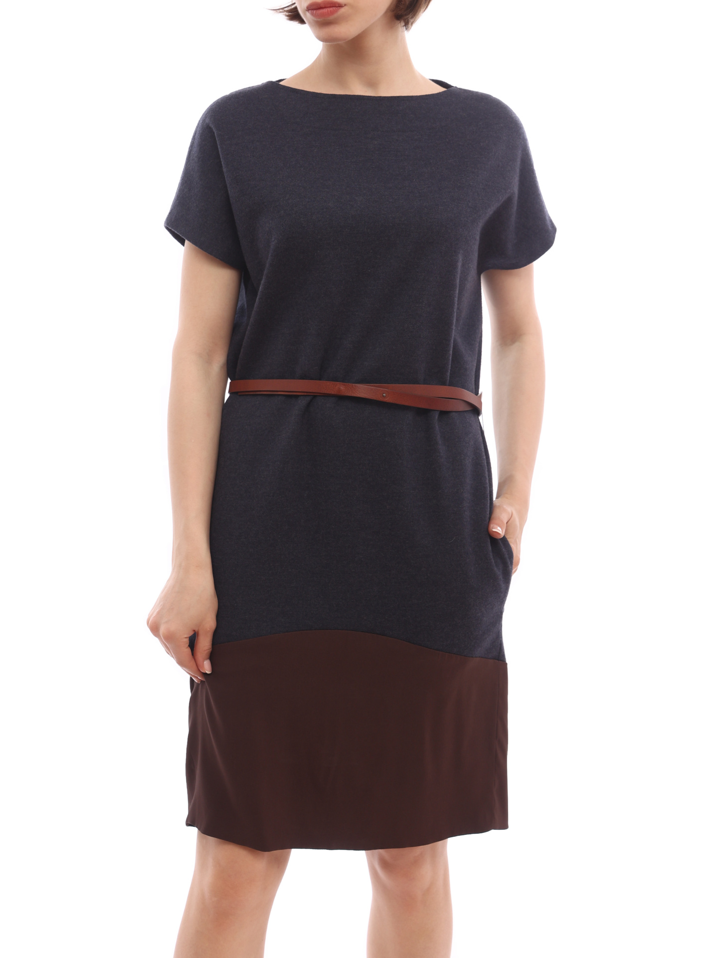 Платье Brunello Cucinelli MR504A4068 комбинированное женское — купить в интернет-магазине Verdistore