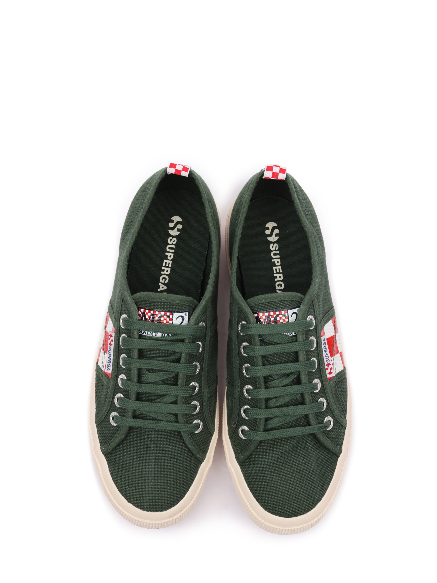 Кеды цвета хаки с красно-белыми вставками  — купить в интернет-магазине Verdistore