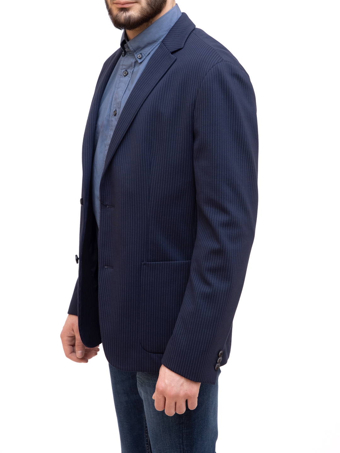 Пиджак Calvin Klein K10K103260 темно-синий мужской в полоску — купить в интернет-магазине Verdistore