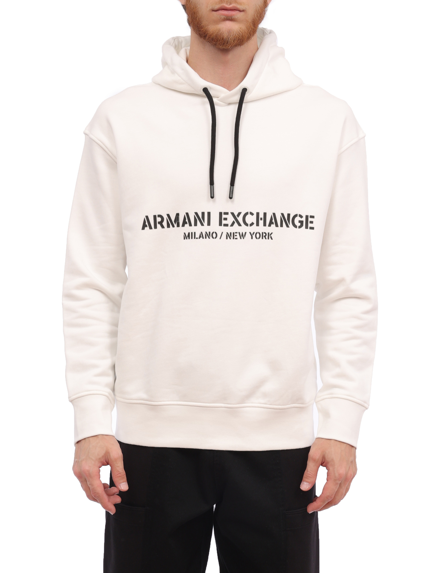 Худи Armani Exchange 6RZMLE ZJ4XZ 1116 белое мужское с логотипом — купить в интернет-магазине Verdistore
