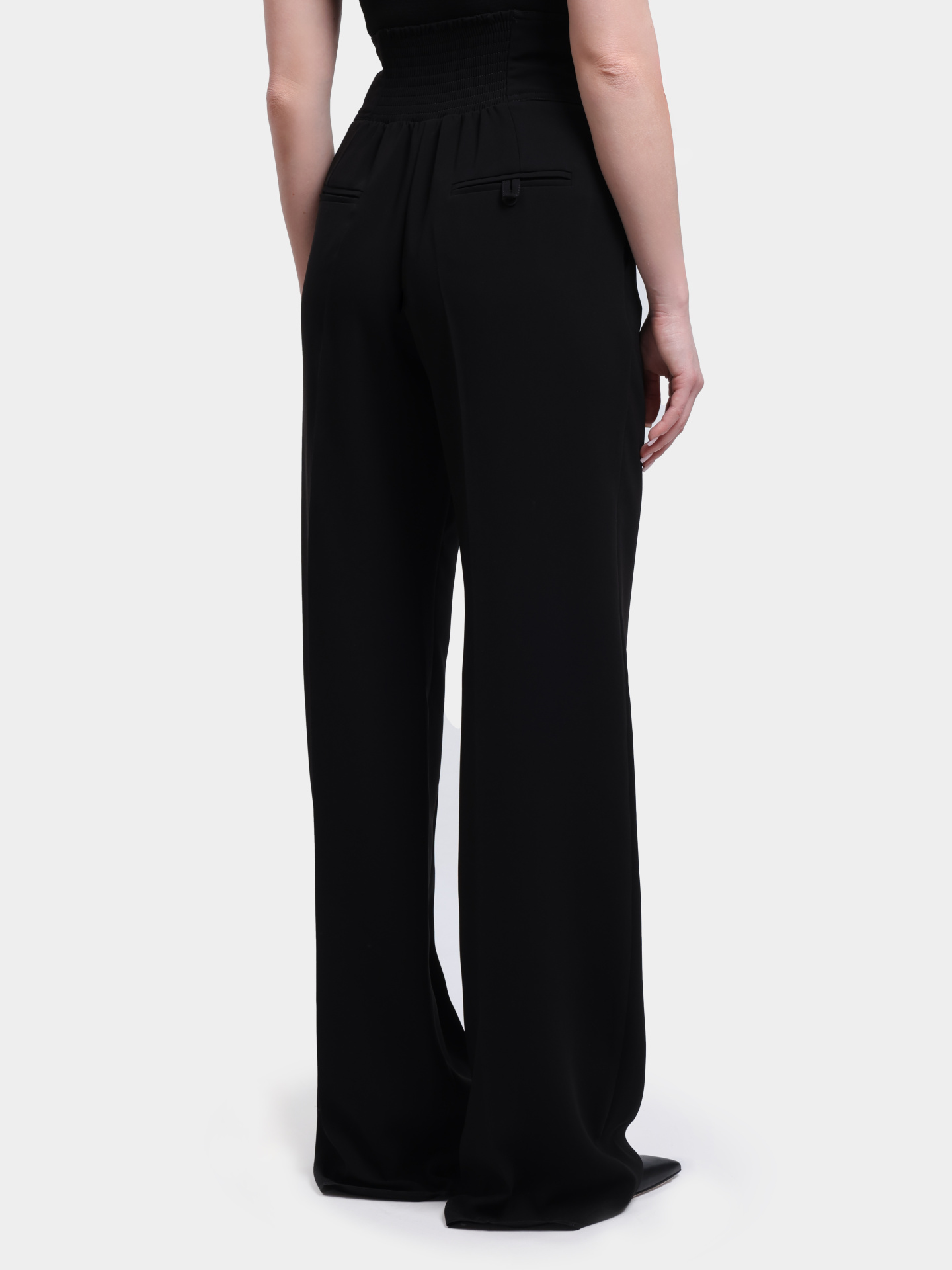 Брюки Marella MLLACERBO 004 черные женские прямого кроя с декоративными ремешками на поясе — купить в интернет-магазине Verdistore