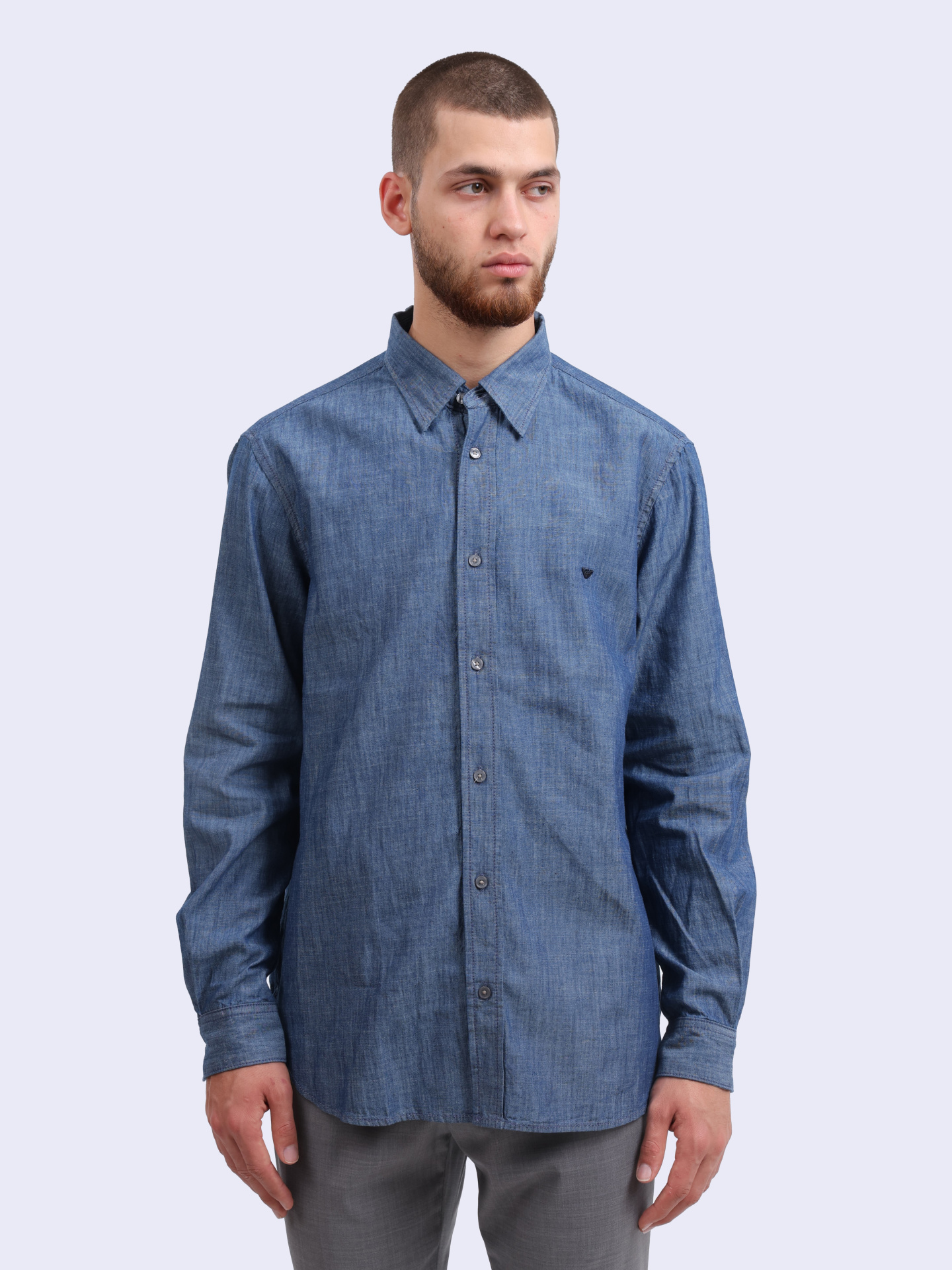 Рубашка Emporio Armani EM001527 AF15346 U9378 джинсовая мужская — купить в интернет-магазине Verdistore